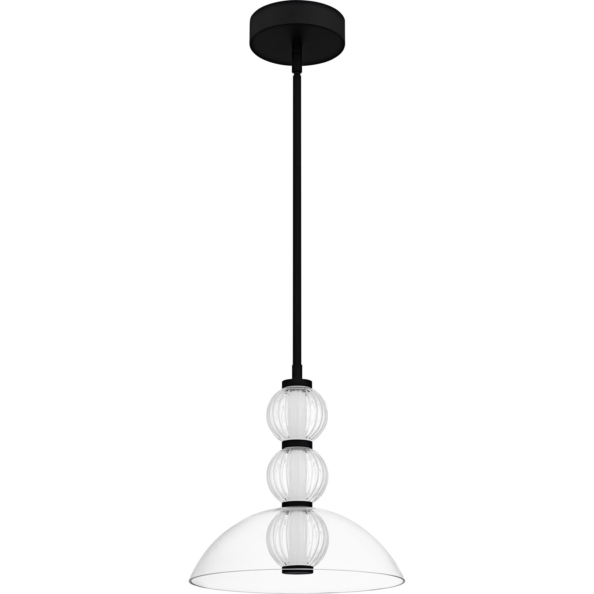 Shown in Matte Black finish and Glass shade