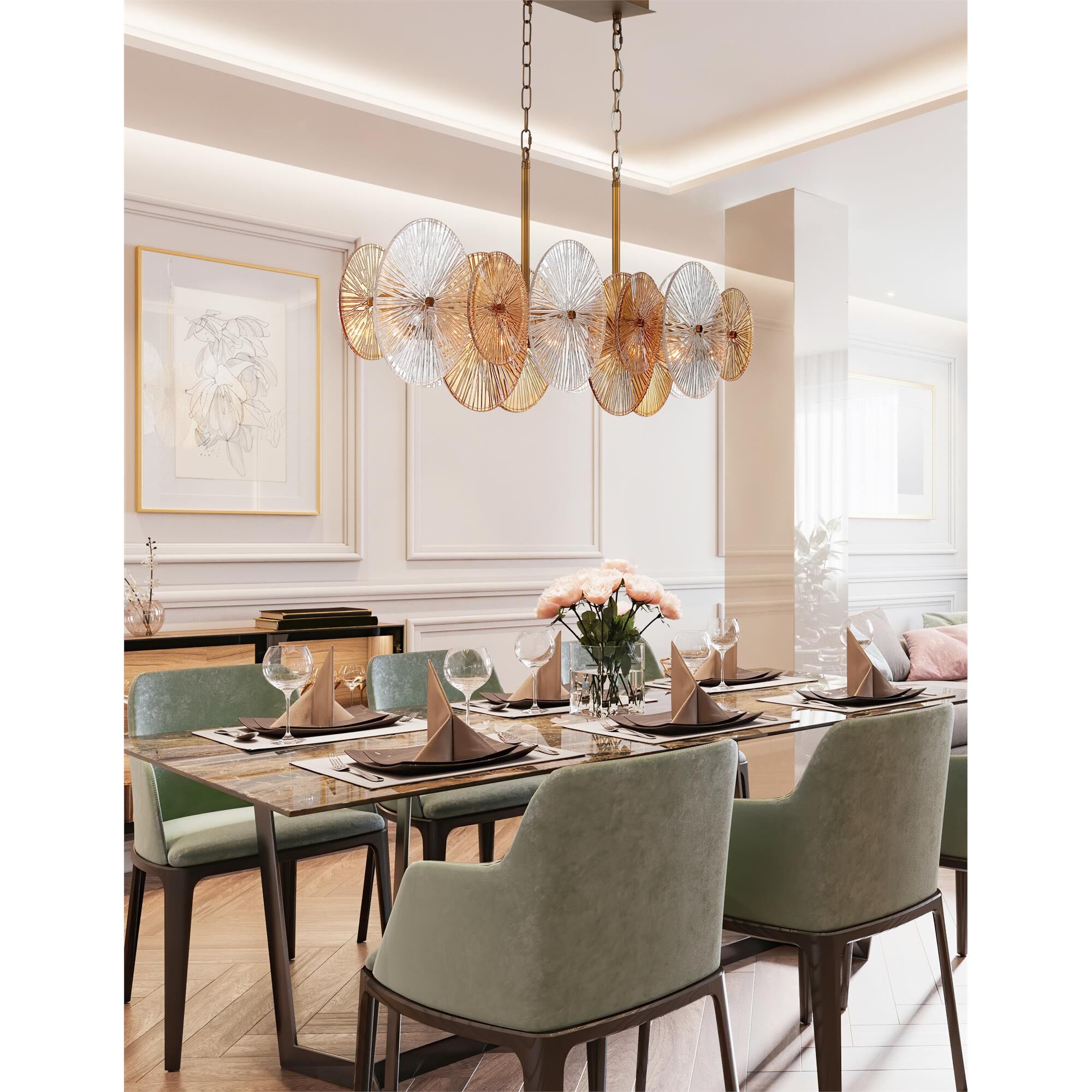 Sue-Anne Large Linear Chandelier,