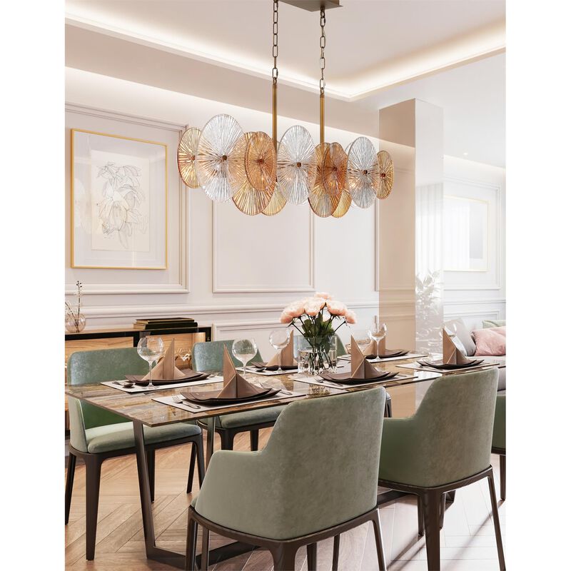 Sue-Anne Large Linear Chandelier by Eurofase Lighting