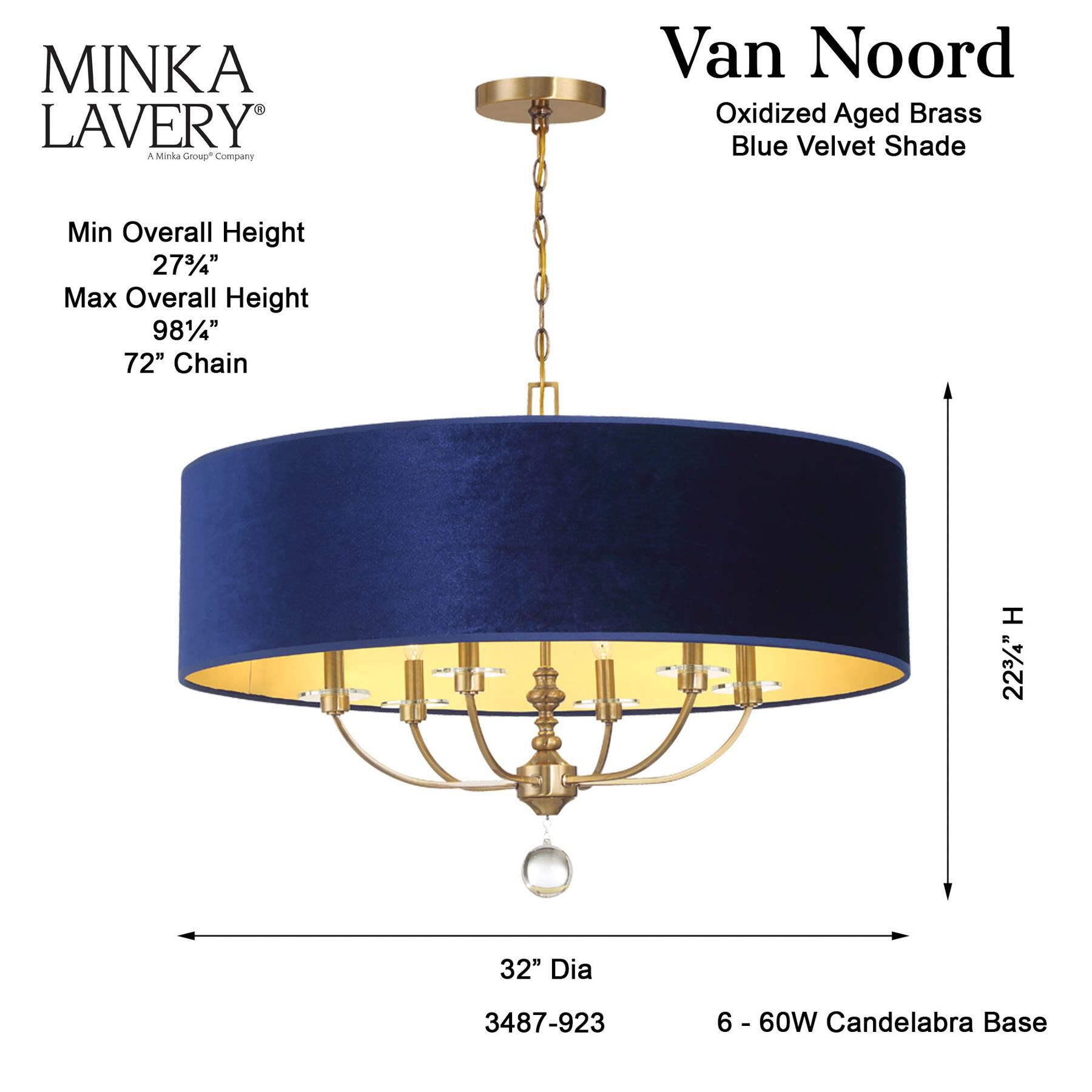 Shown in Oxidized Aged Brass finish and Velvet shade