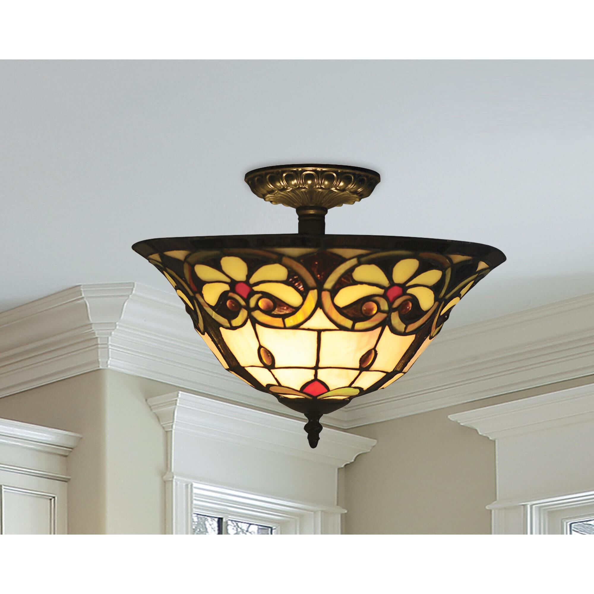 Reservoir 14 Inch 2 Light Semi Flush Mount by Dale Tiffany