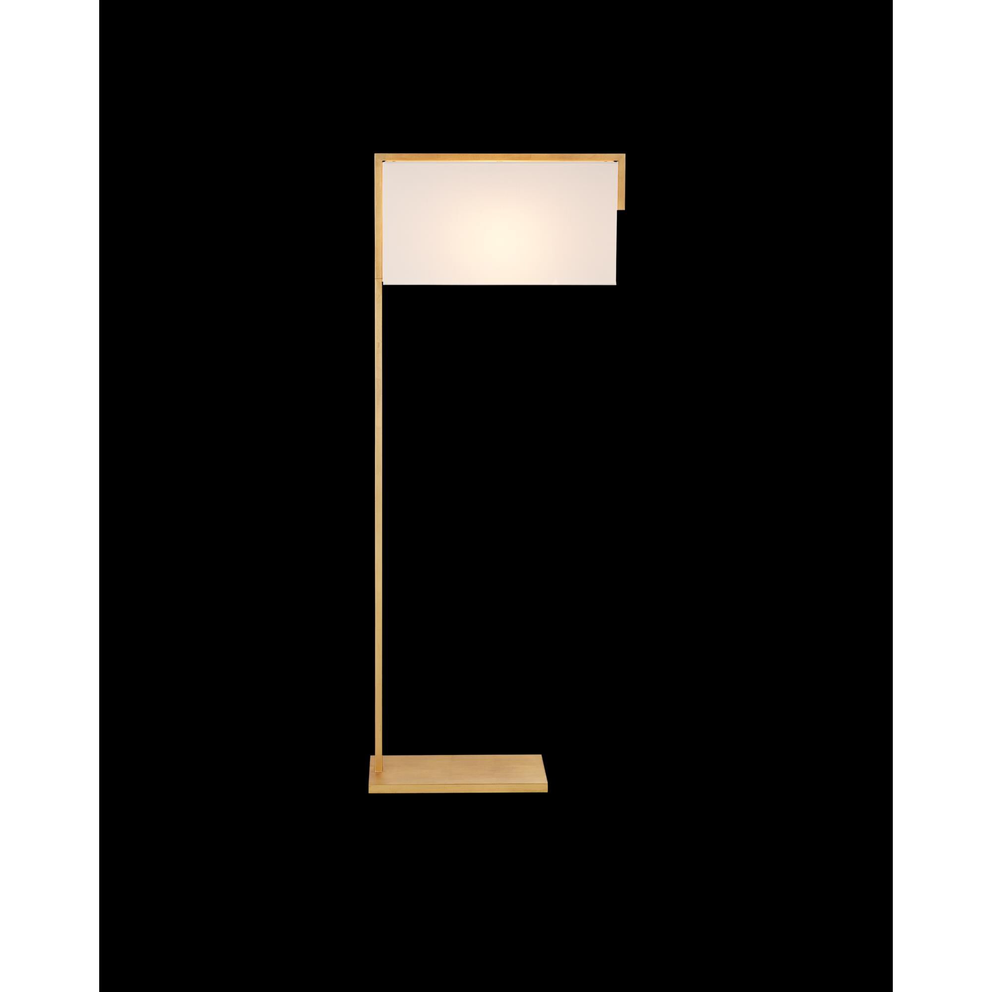 Shown in Contemporary Gold Leaf finish and Off White Shantung shade