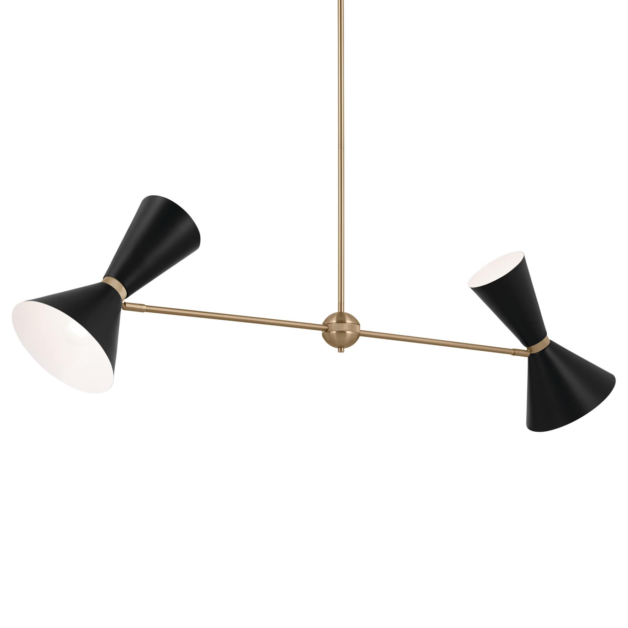 Shown in Champagne Bronze with Black finish and Metal and Cone shade