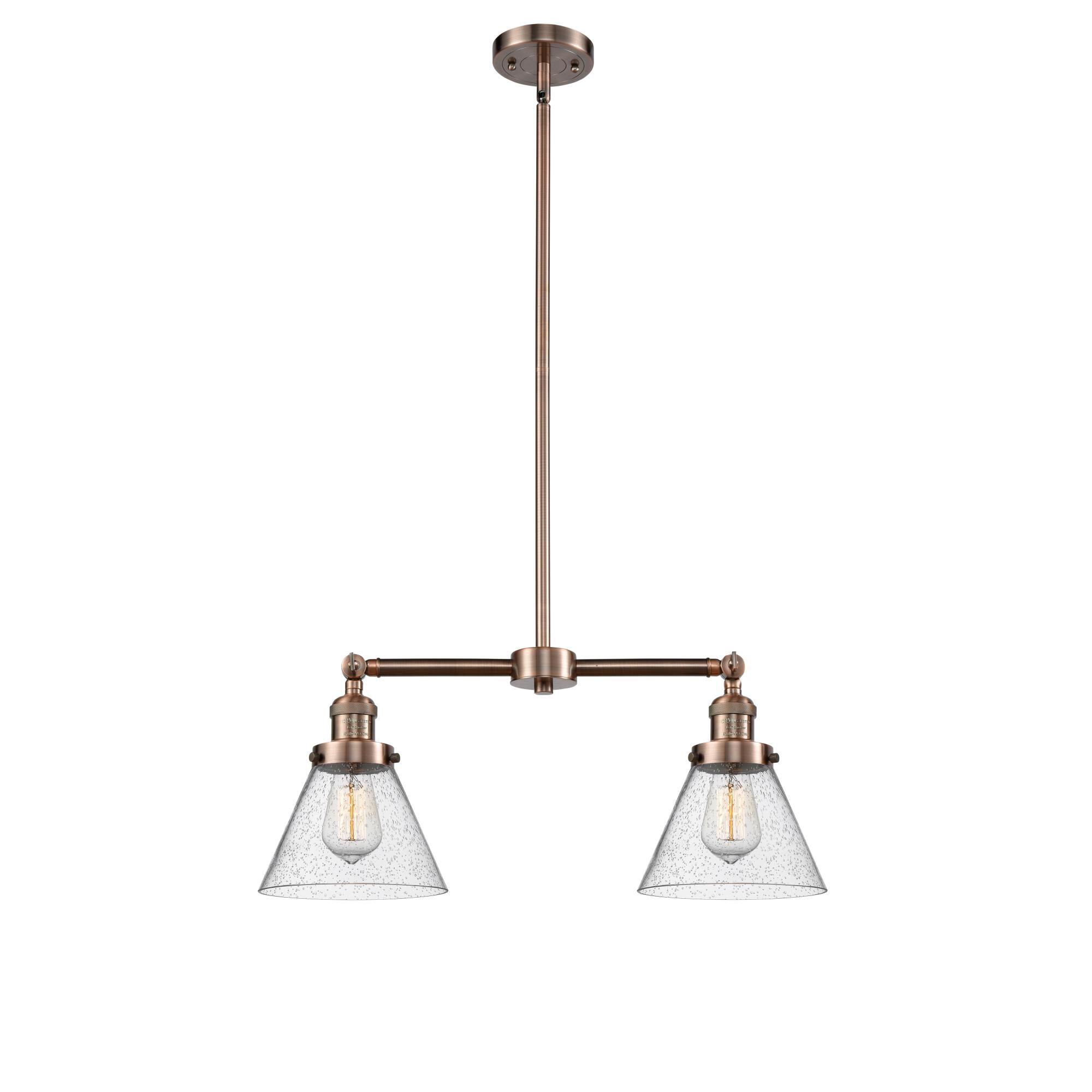 Bruno Marashlian Large Cone 21 Inch 2 Light Mini Chandelier by Innovations Lighting