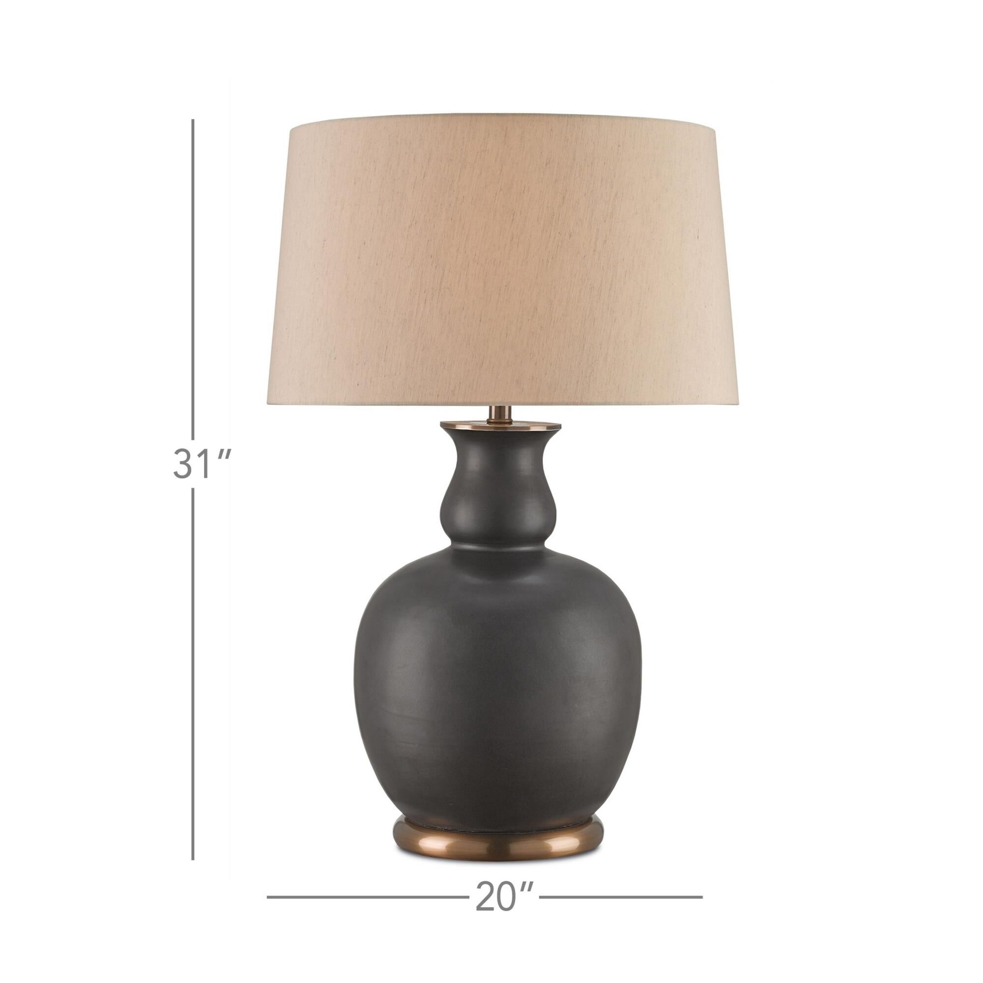 Shown in Matte Black/Antique Brass finish and Included shade