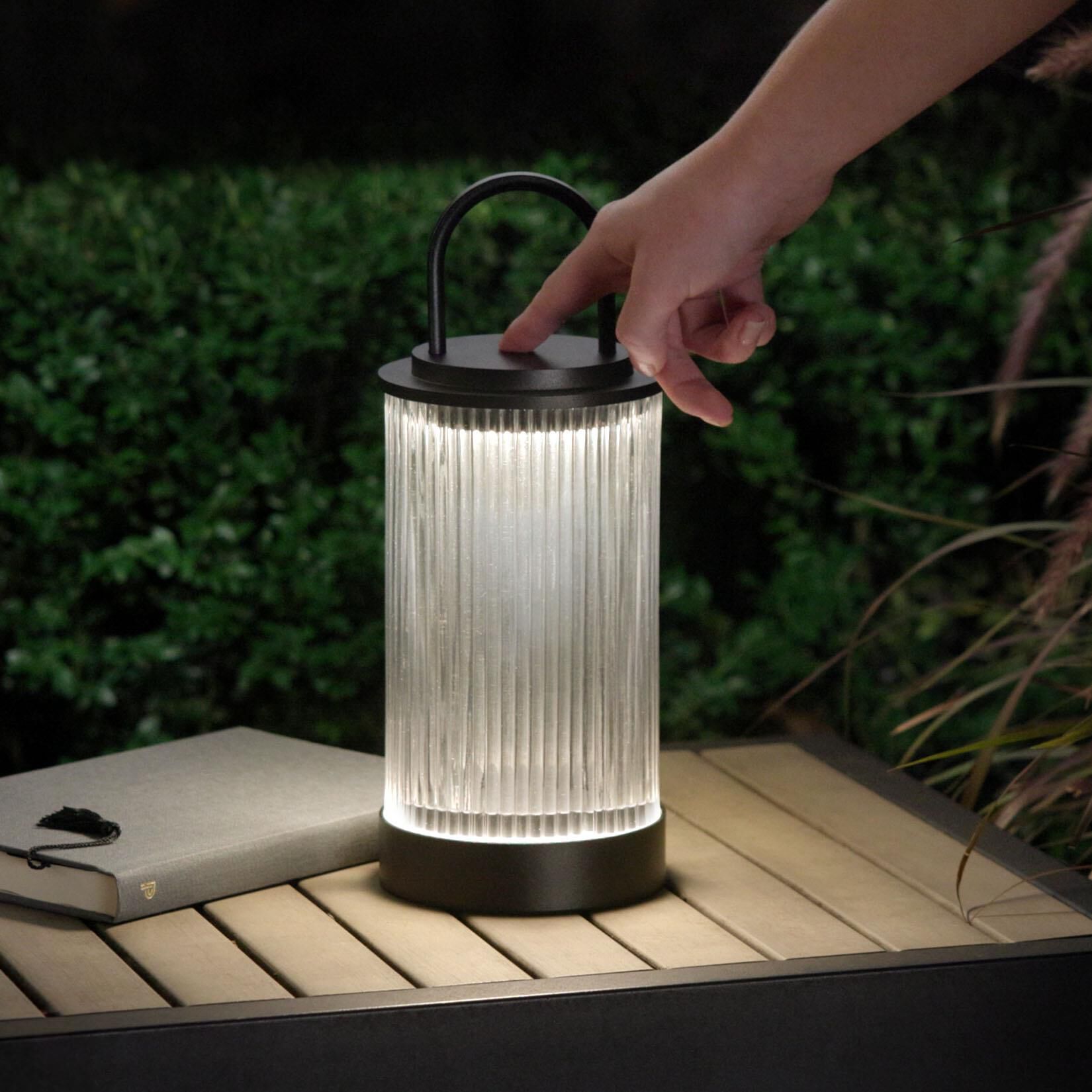 Shown in Black finish and Fluted glass