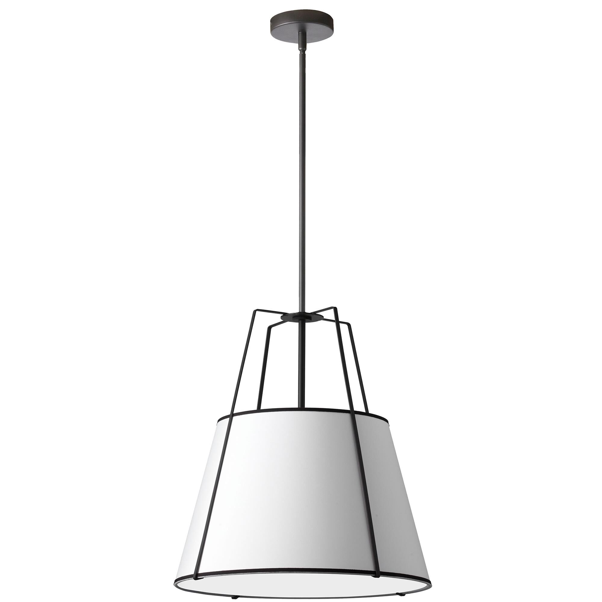 Shown in Matte Black finish and Laminated Fabric - White shade