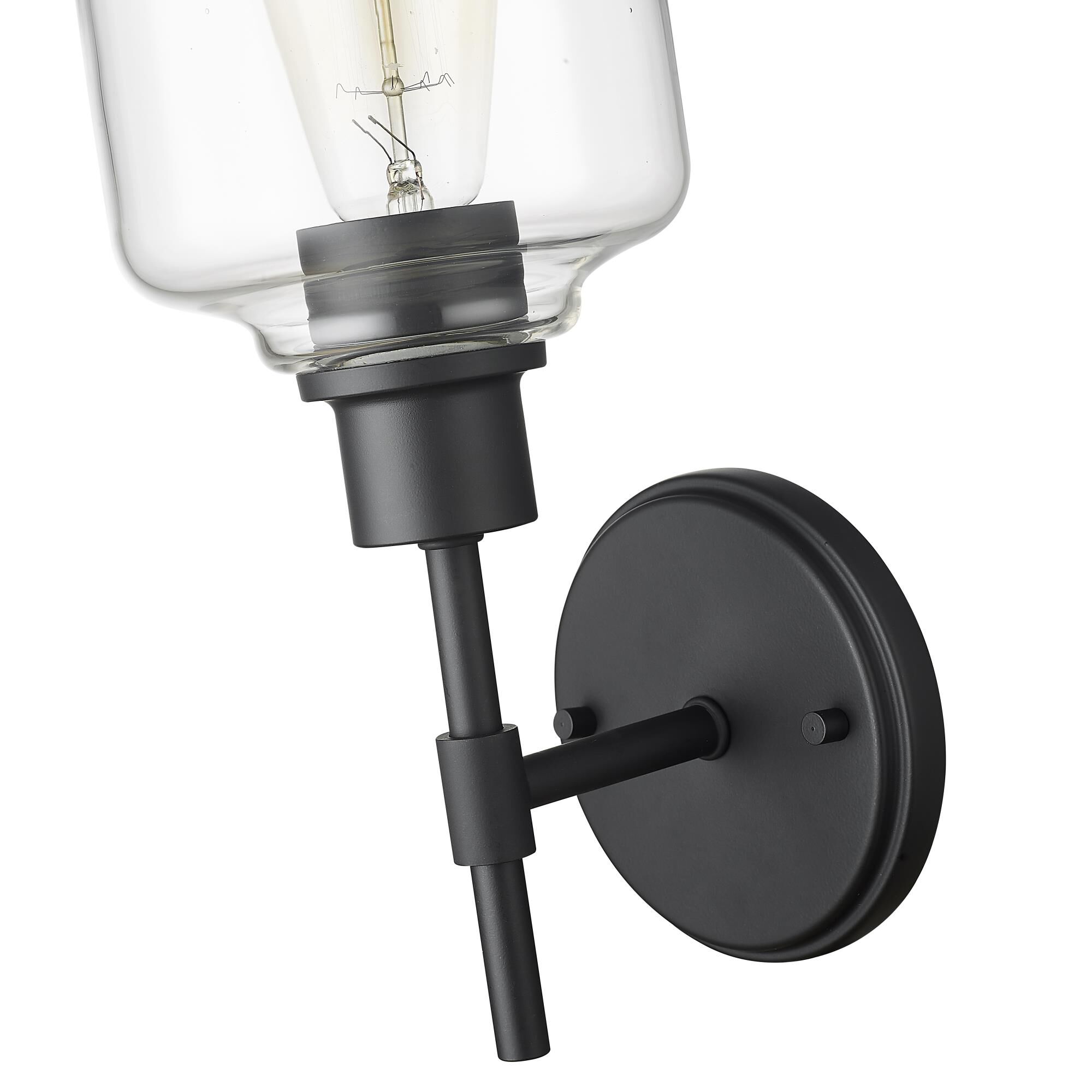 Shown in Matte Black finish and Clear glass