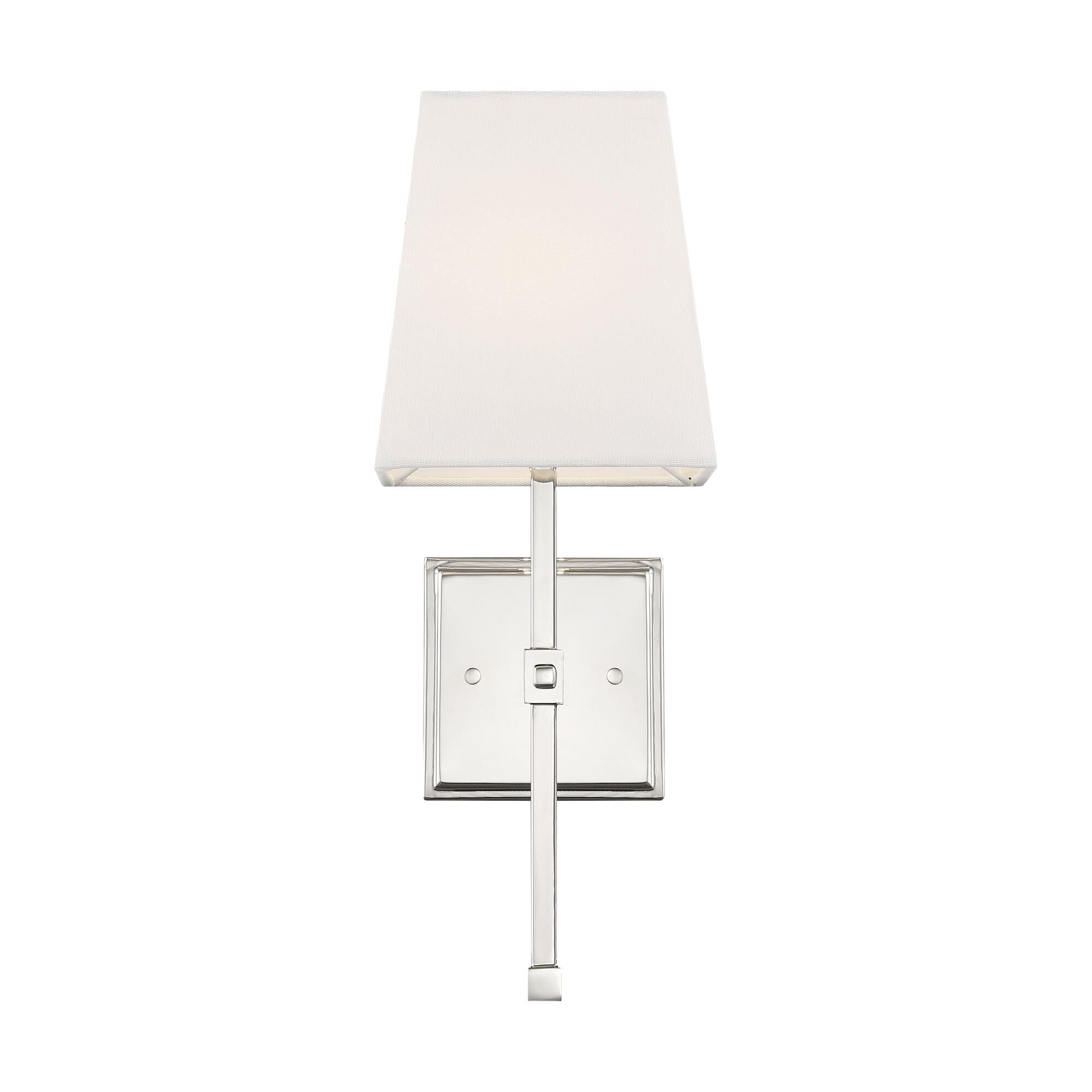 Shown in Polished Nickel finish and White Linen shade