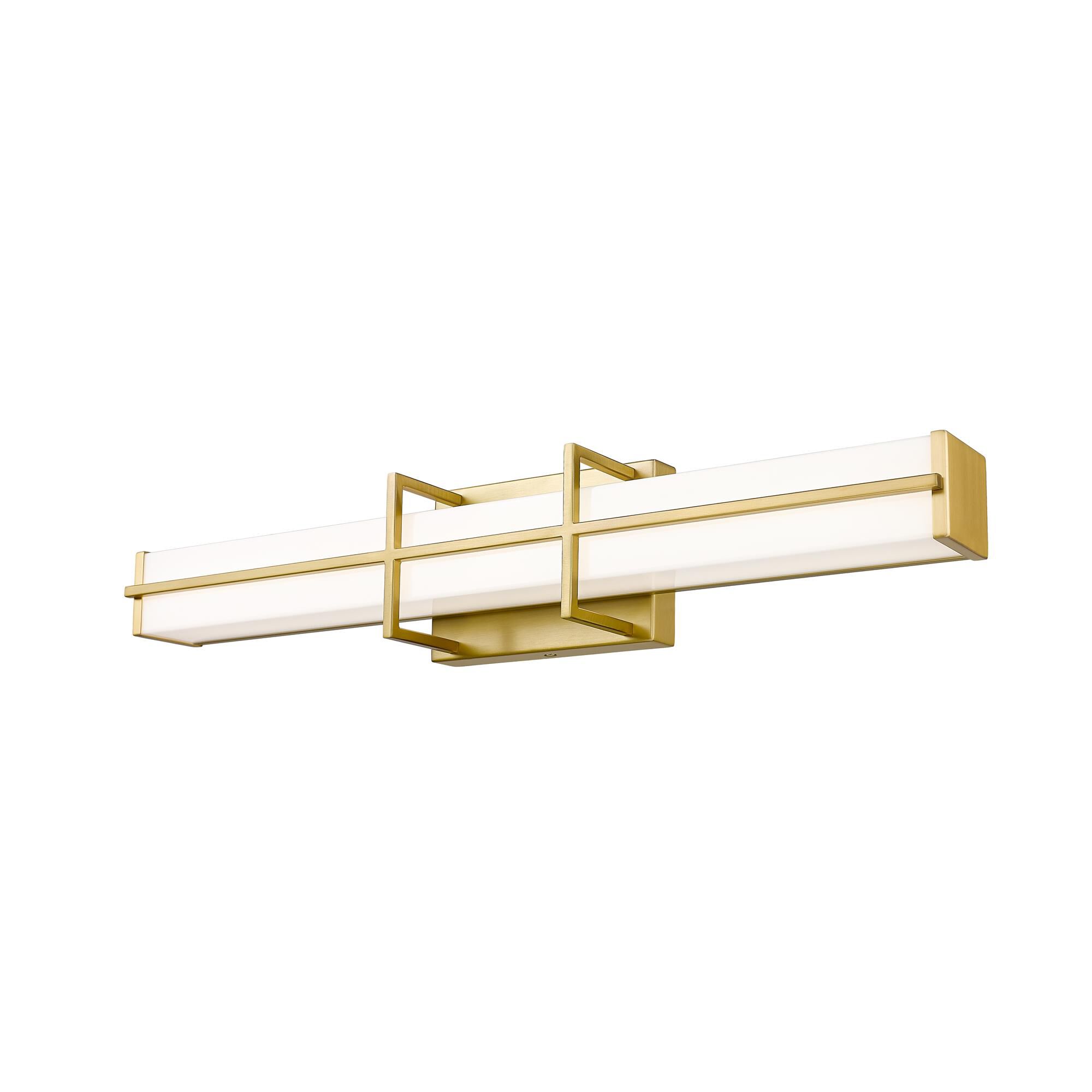 Shown in Modern Gold finish and Frosted glass and Frosted shade