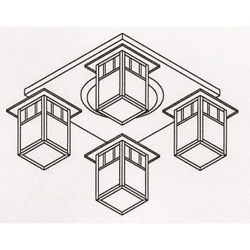 Huntington 17 Inch 4 Light Semi Flush Mount by Arroyo Craftsman