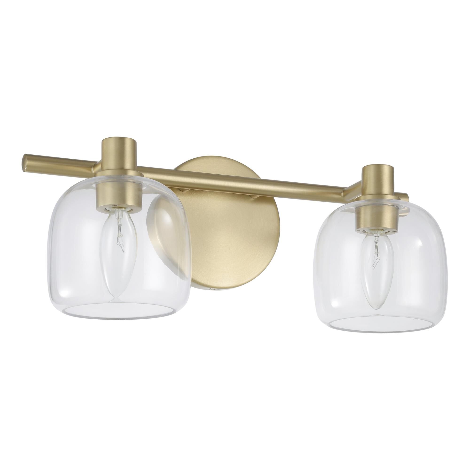 Shown in Champagne Gold finish and Clear glass