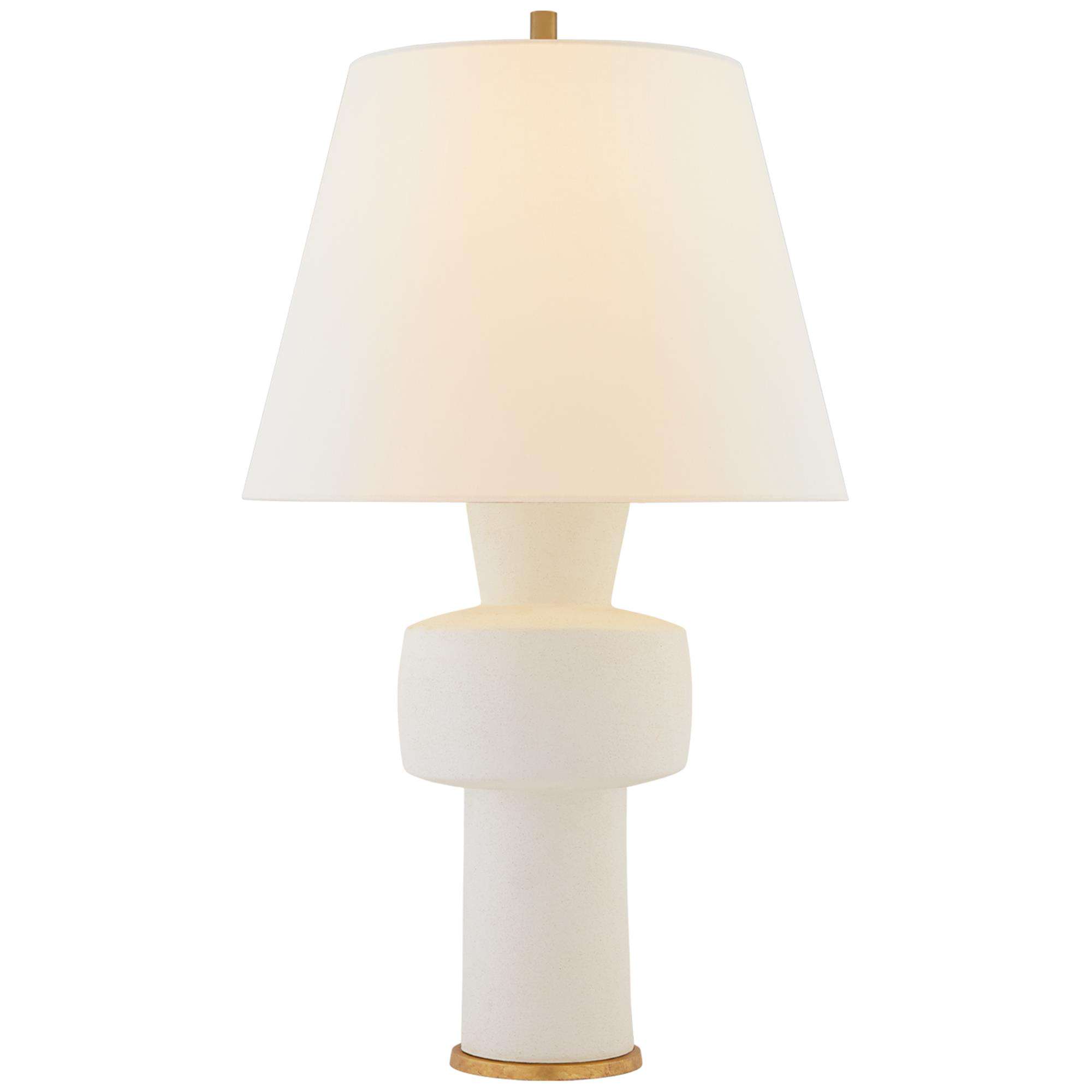 Shown in Sandy White finish and Linen shade