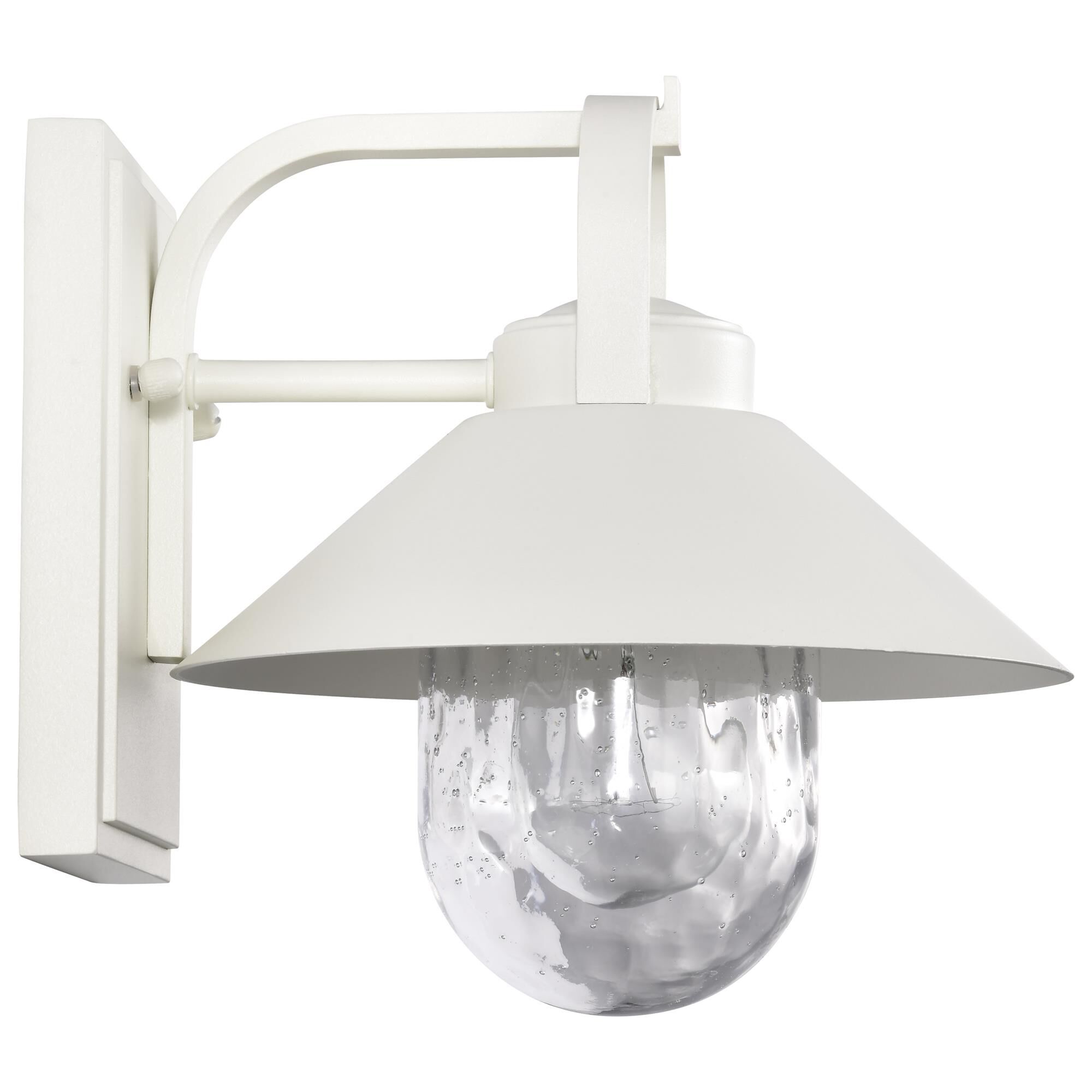 Shown in White finish and Clear Seeded glass