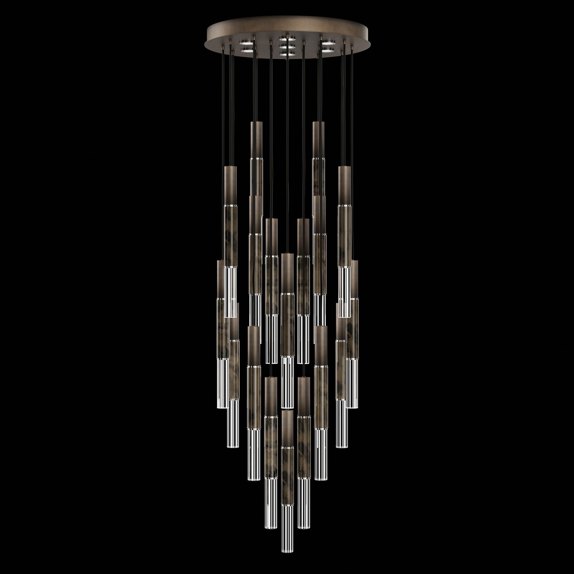 Shown in Bronze finish and True crystal and False glass