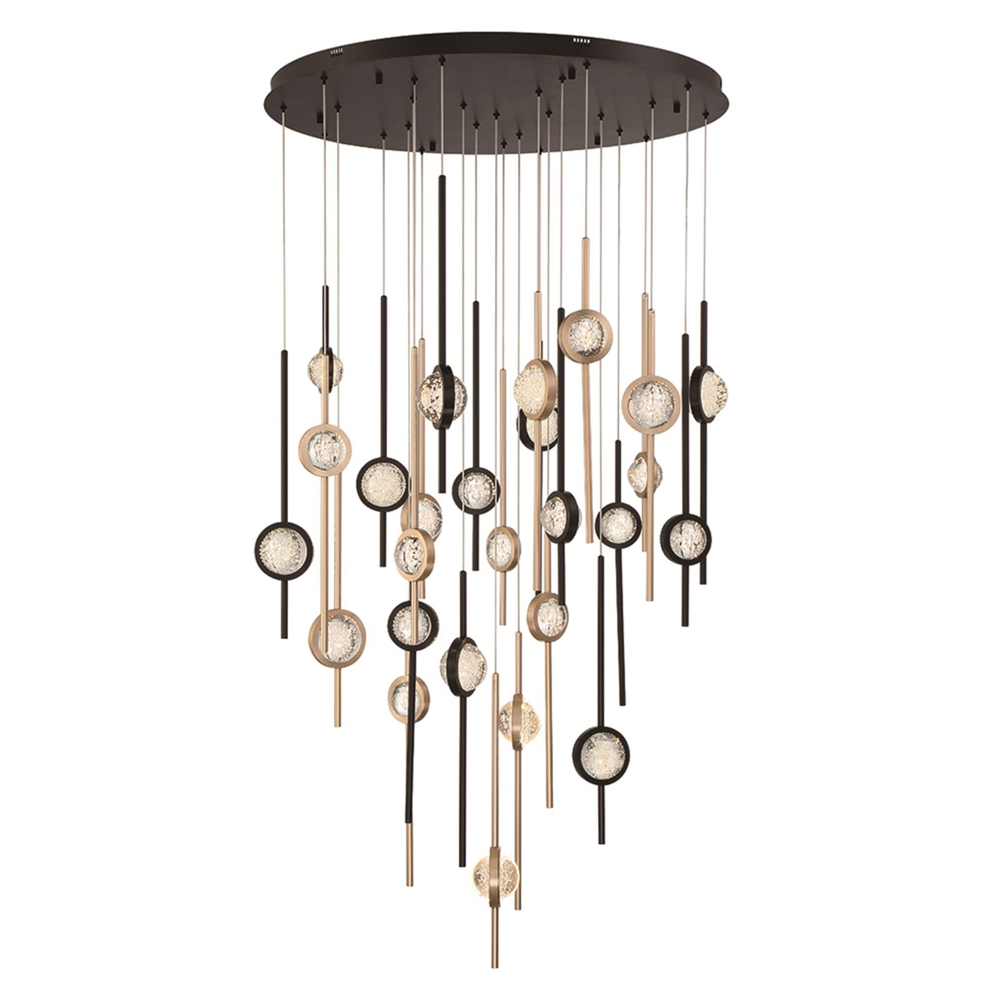 Shown in Mixed Black And Brass finish