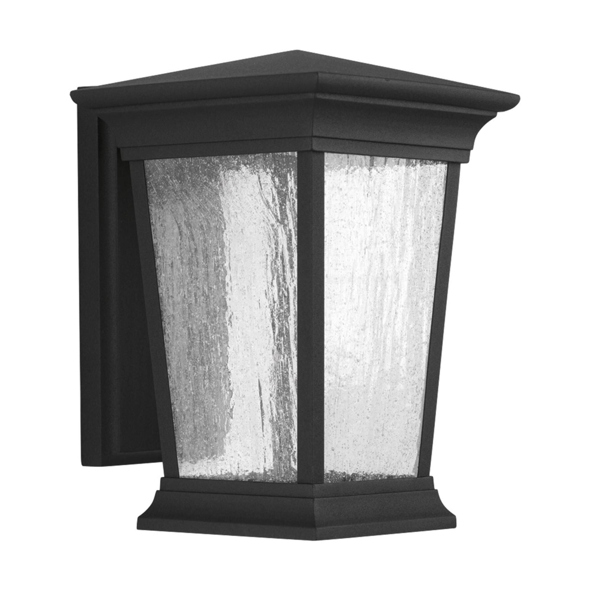 Shown in Black finish and Clear Seeded glass