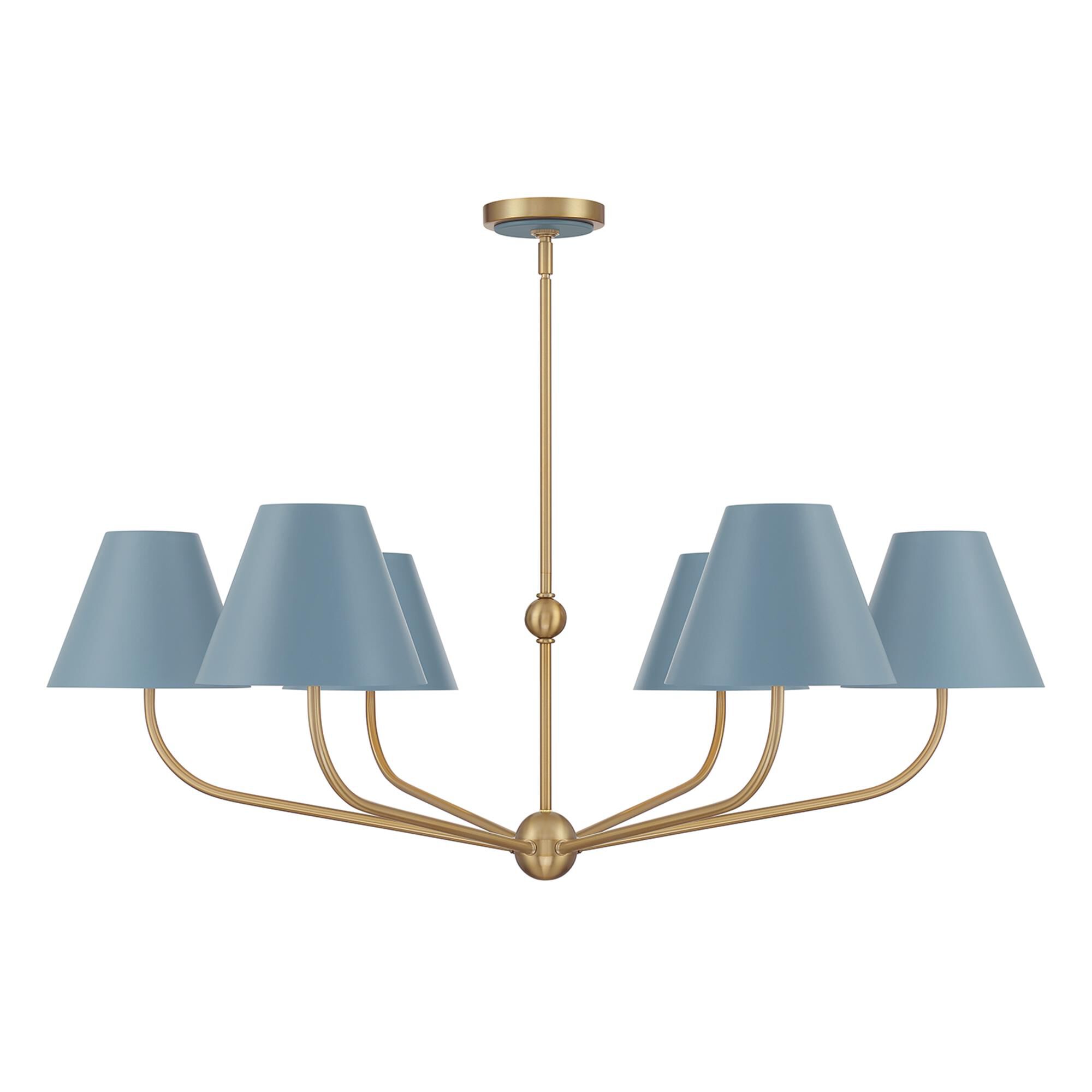 Shown in Vibrant Gold and Blue finish and Steel shade