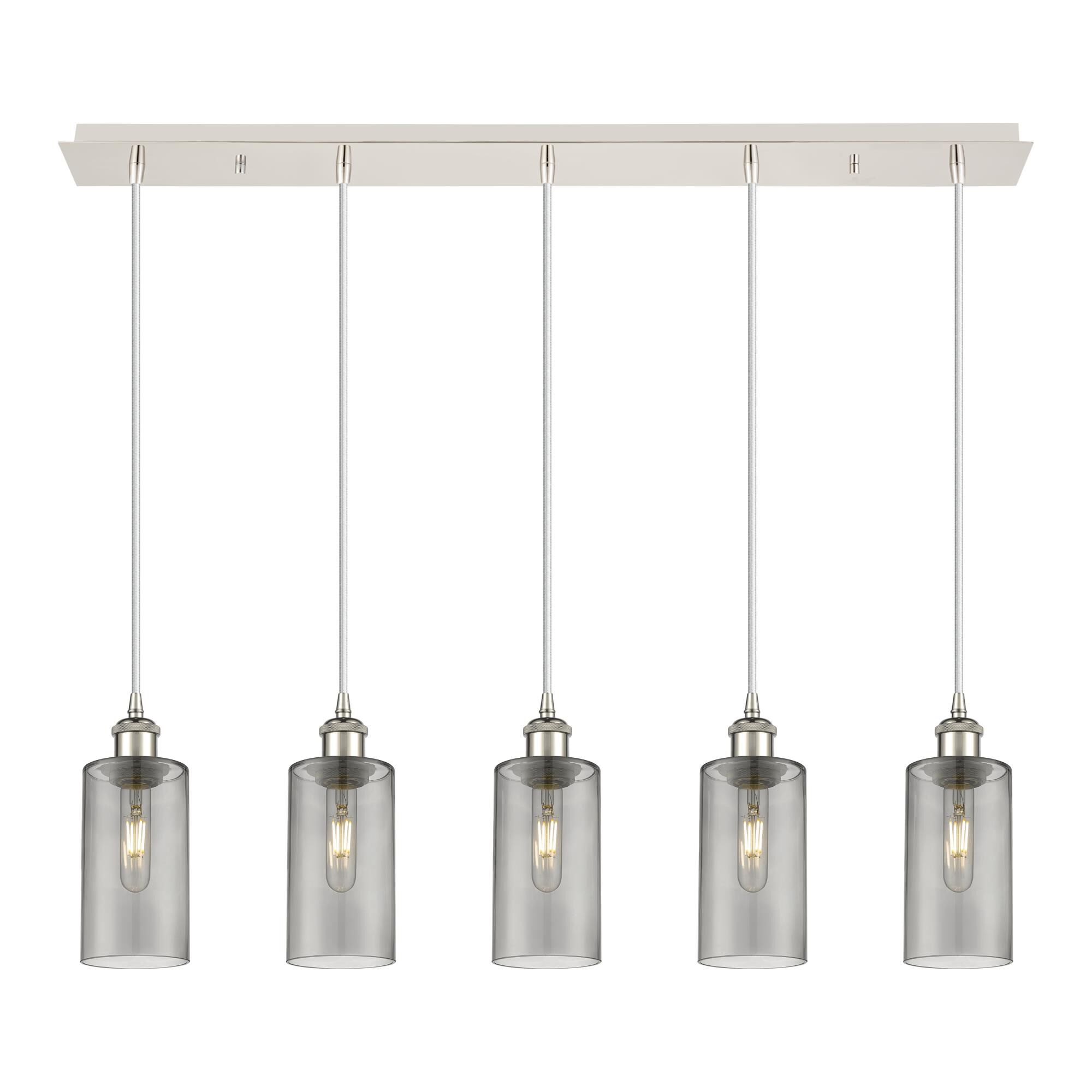 Shown in Polished Nickel finish and Light Smoke shade