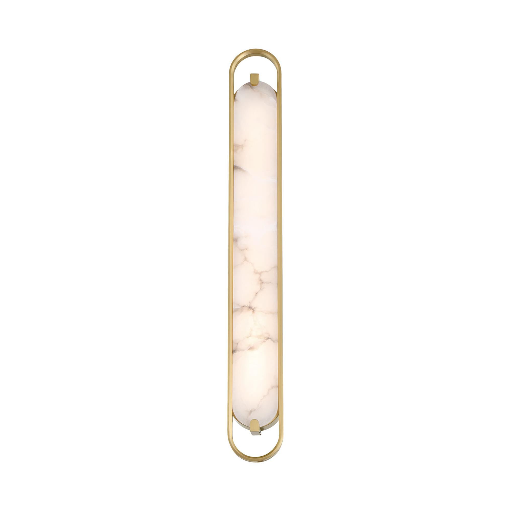 Shown in Gold finish and Alabaster glass