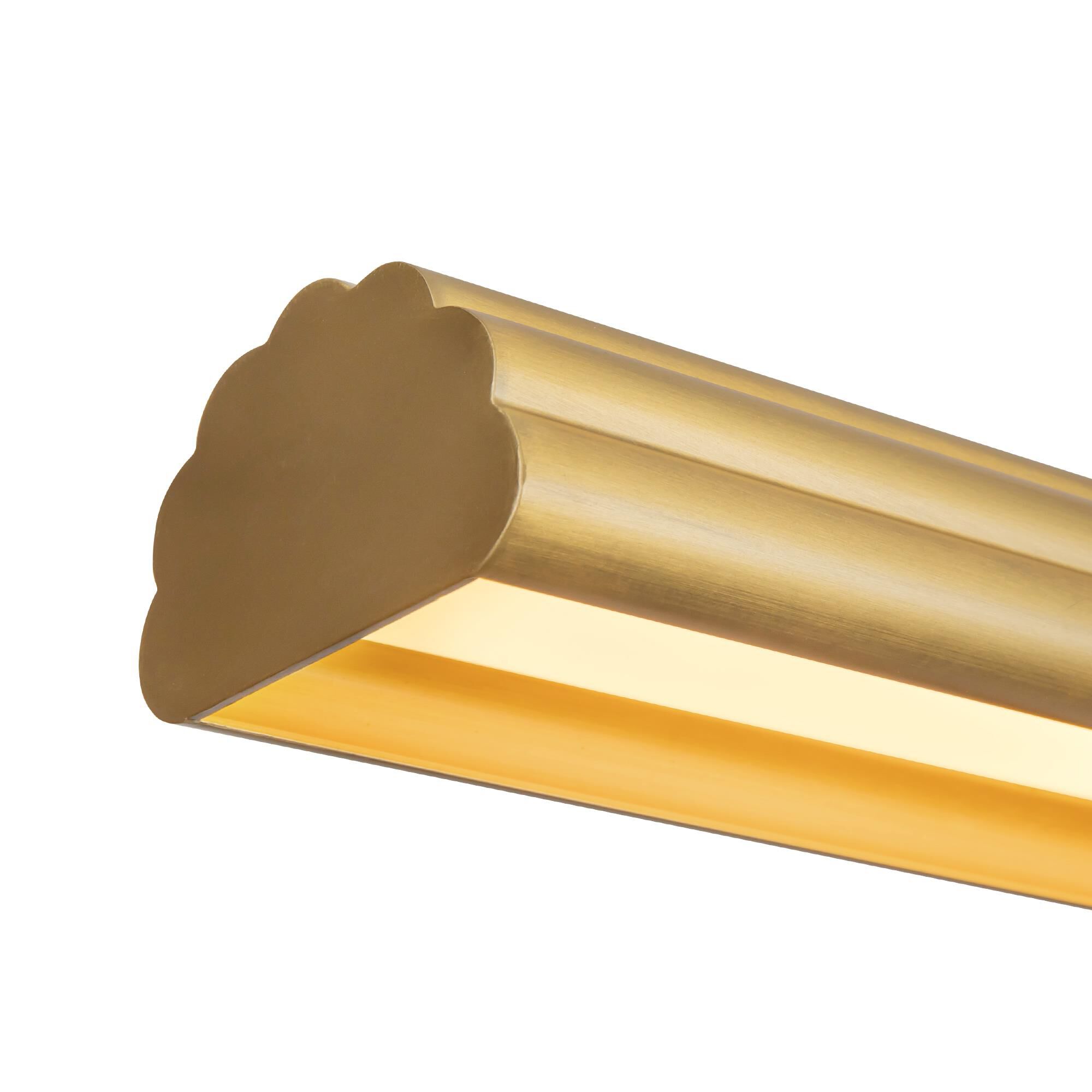 Shown in Brushed Gold finish and Frosted Acrylic Diffuser glass and Aluminum shade