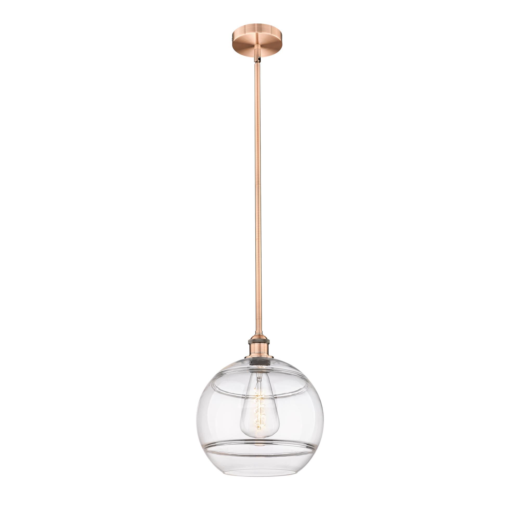 Shown in Antique Copper finish and Clear glass