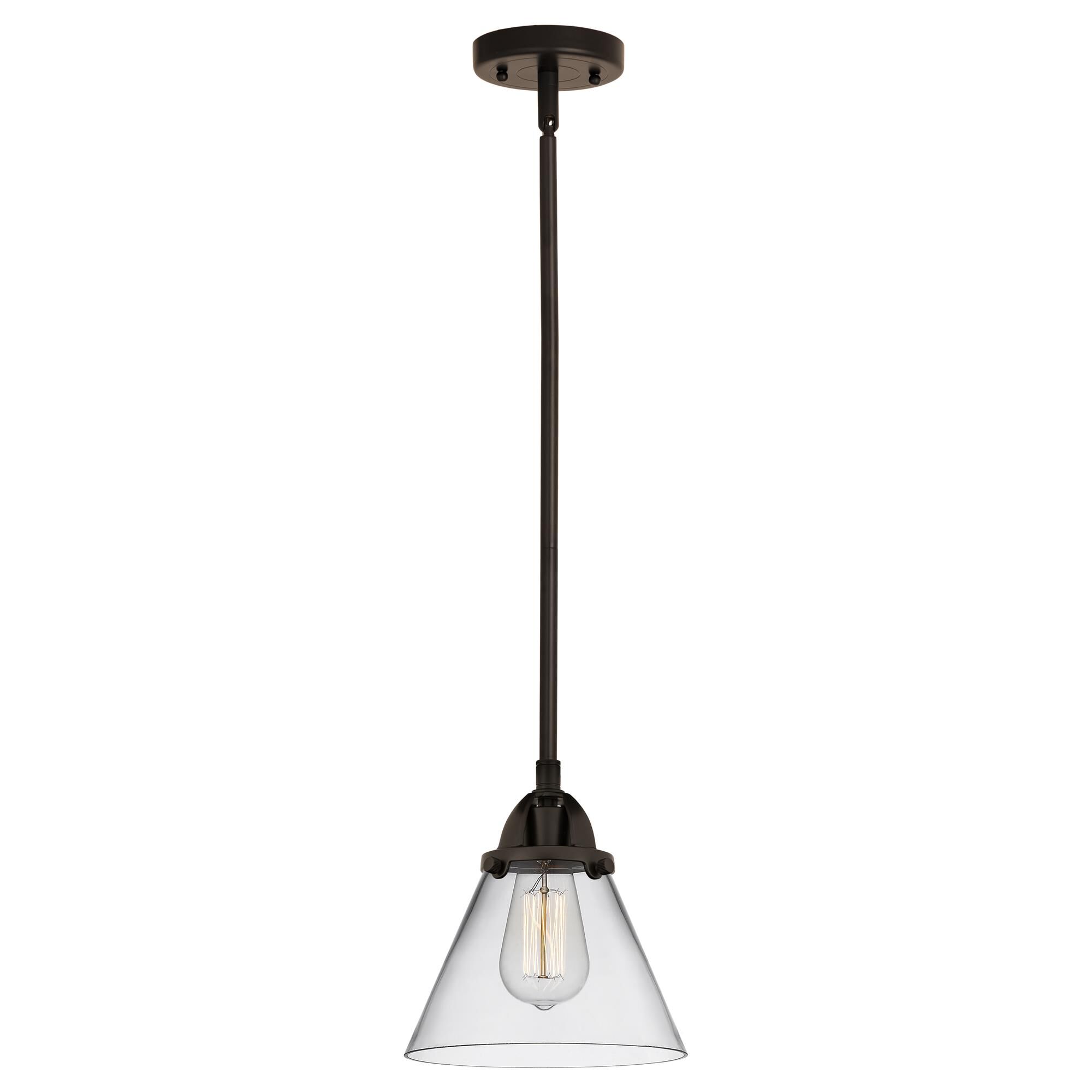 Shown in Oil Rubbed Bronze finish and Clear Large Cone glass and No Shade shade
