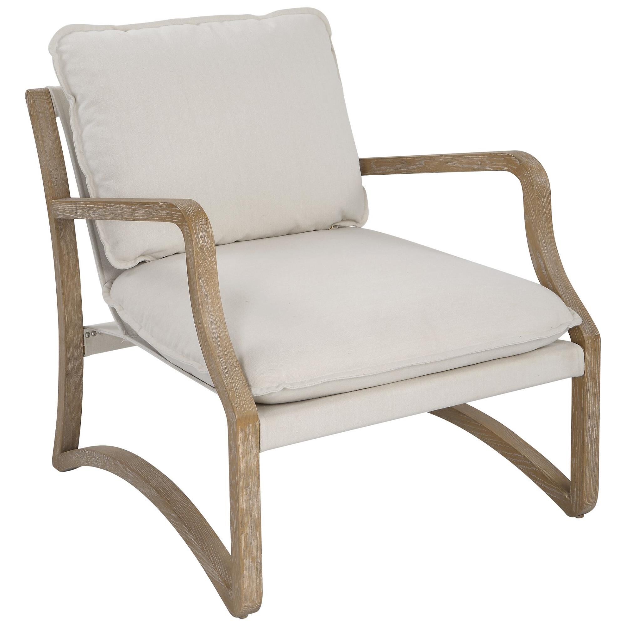 Shown in Modern Yet Casual, This Stylish Accent Chair Boasts A Sculptural Open Frame Made From Solid Oak In A finish