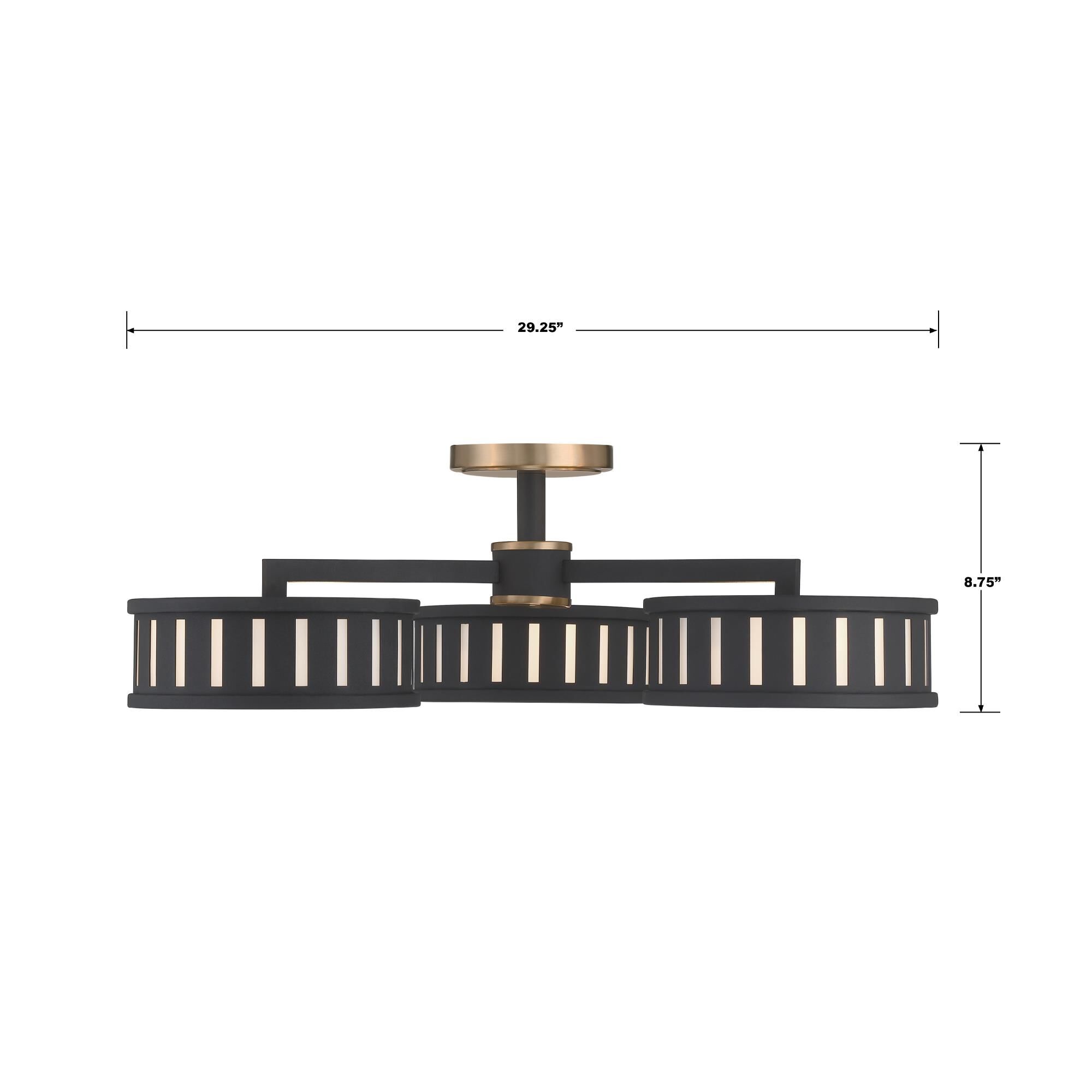 Kendal 29 Inch 6 Light Semi Flush Mount by Crystorama