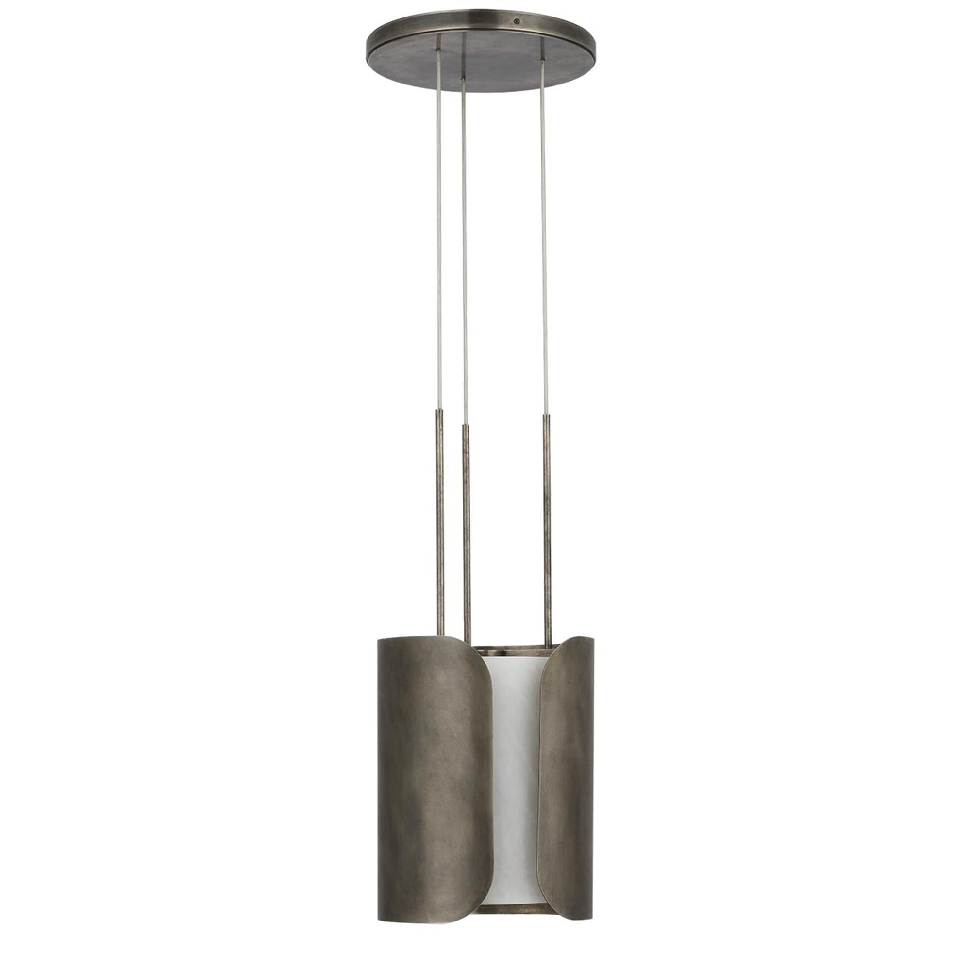 Shown in Mottled Pewter finish and Alabaster shade