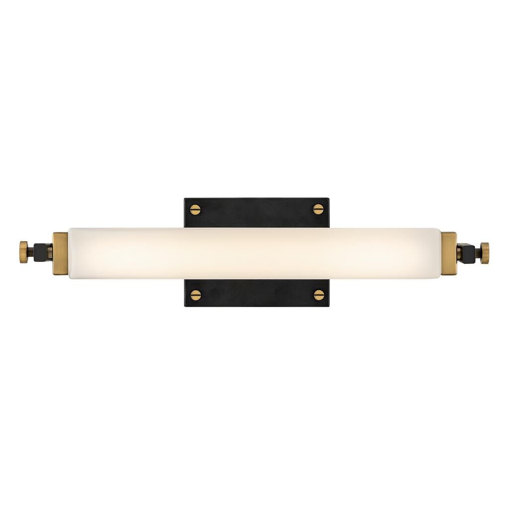 Shown in Black with Heritage Brass Accentss finish and Etched Opal glass