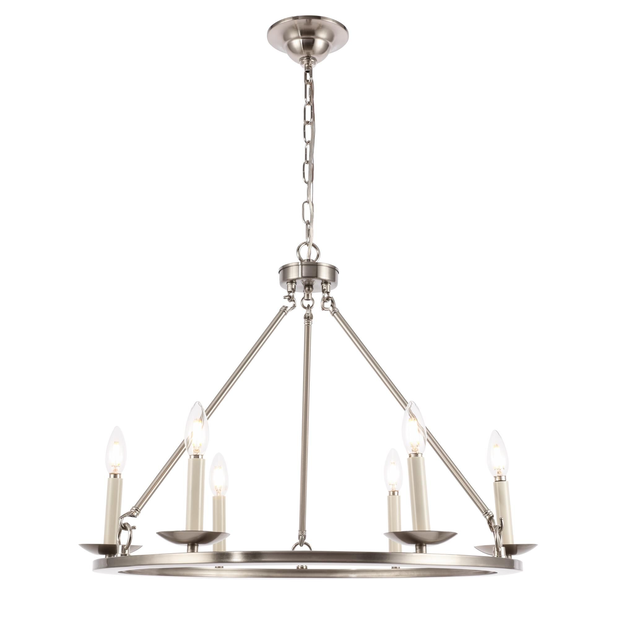 Maine 26 Inch 6 Light Chandelier by Elegant Lighting