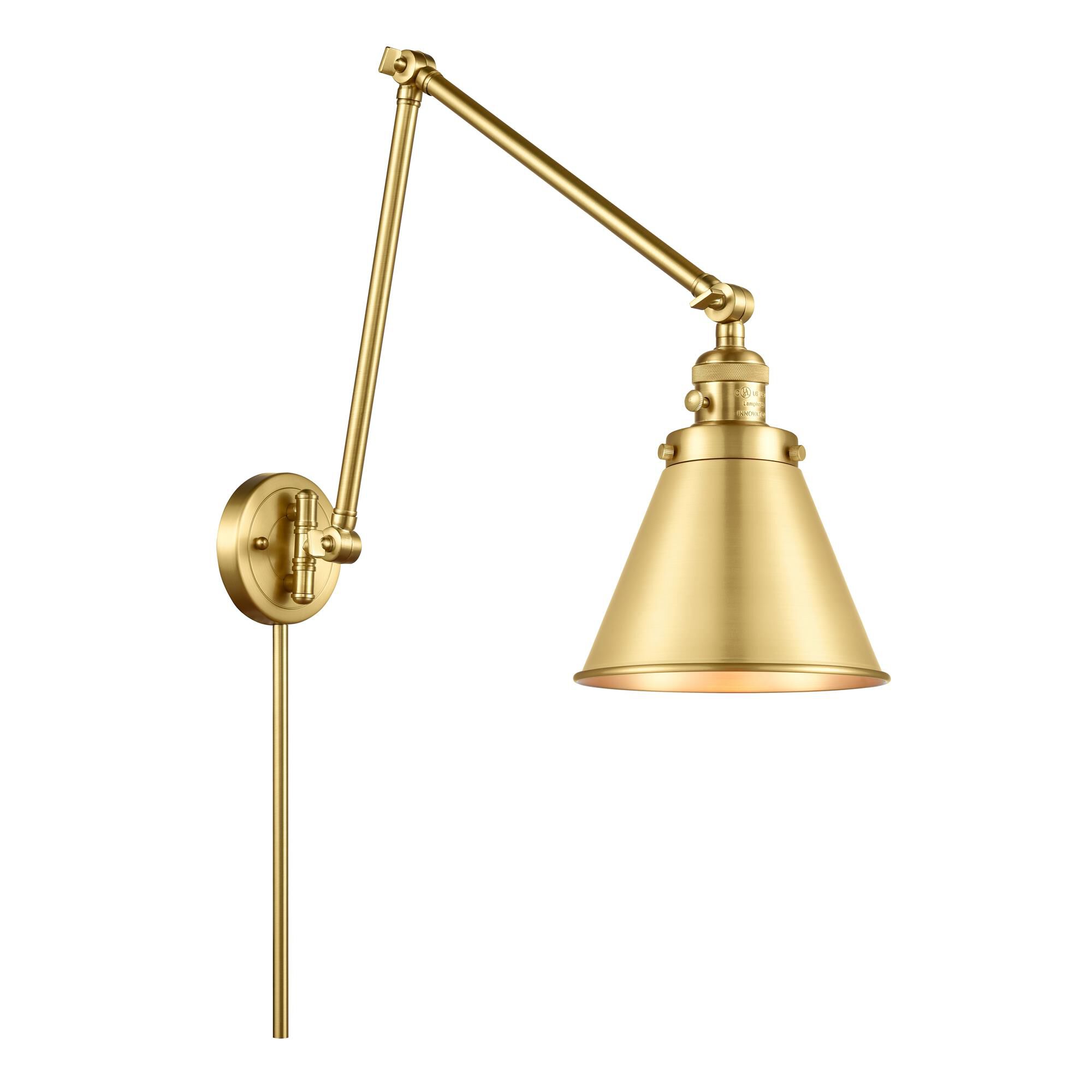 Shown in Satin Gold finish and Satin Gold Metal shade