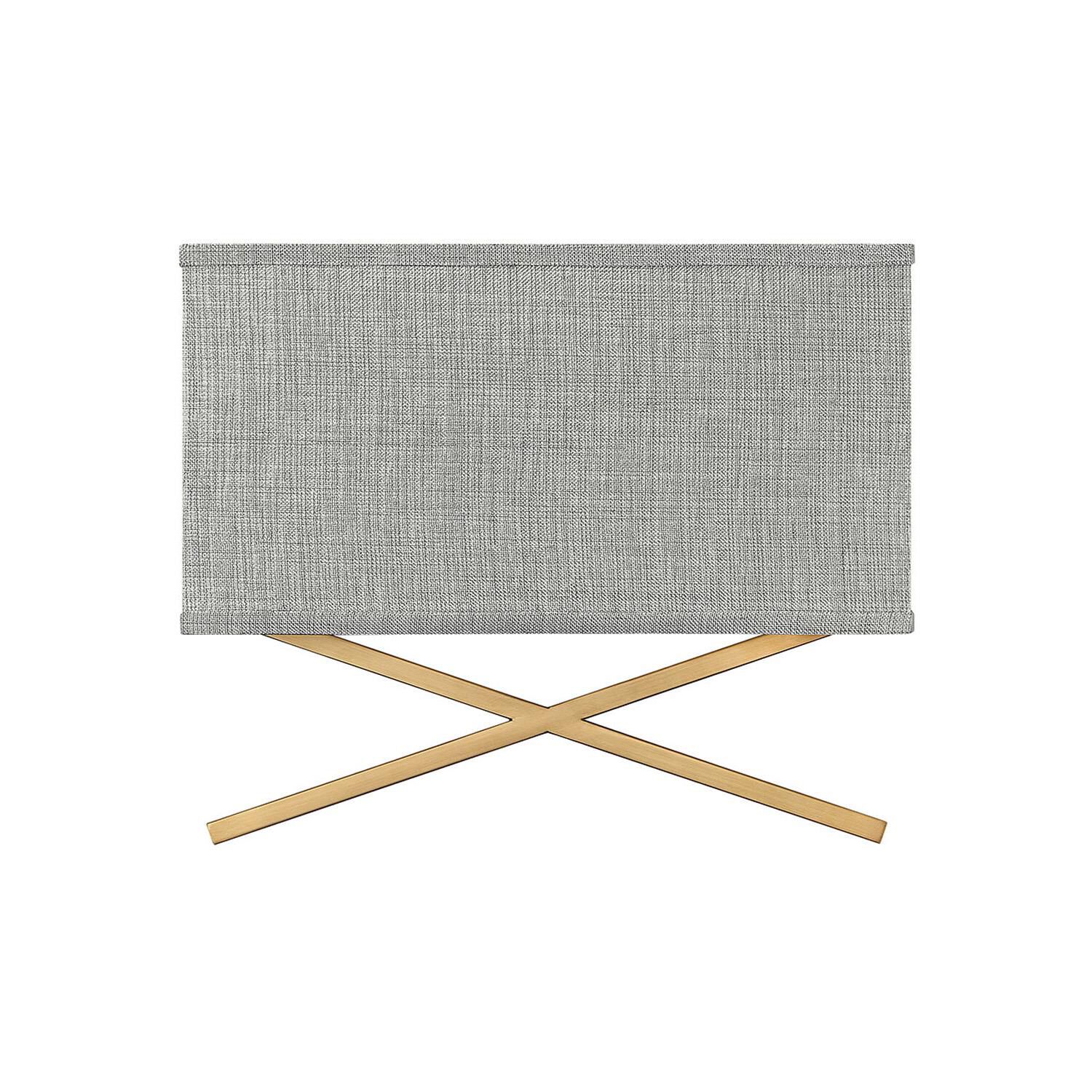 Shown in Heritage Brass finish and Heathered Gray Slub shade