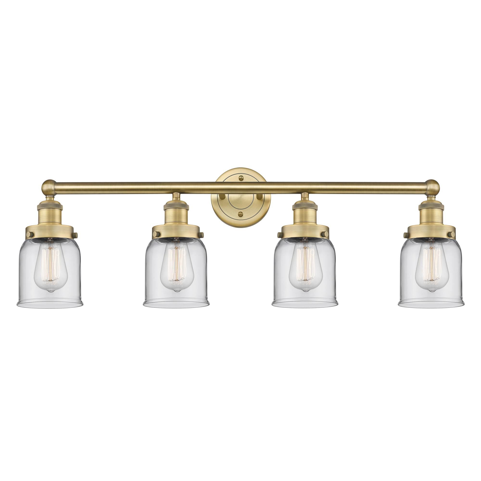Shown in Brushed Brass finish and Clear glass