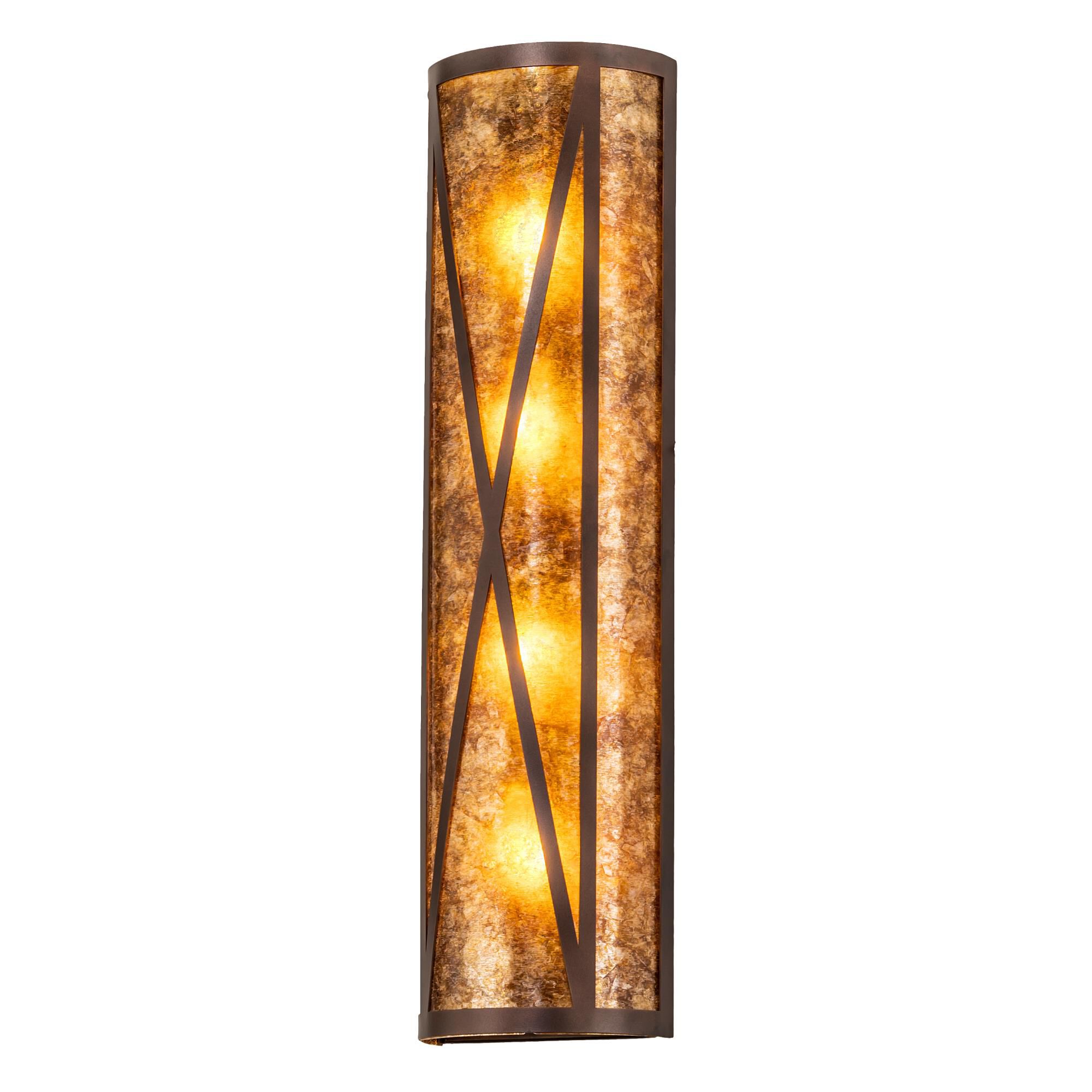 Shown in Mahogany Bronze finish and Amber Mica glass