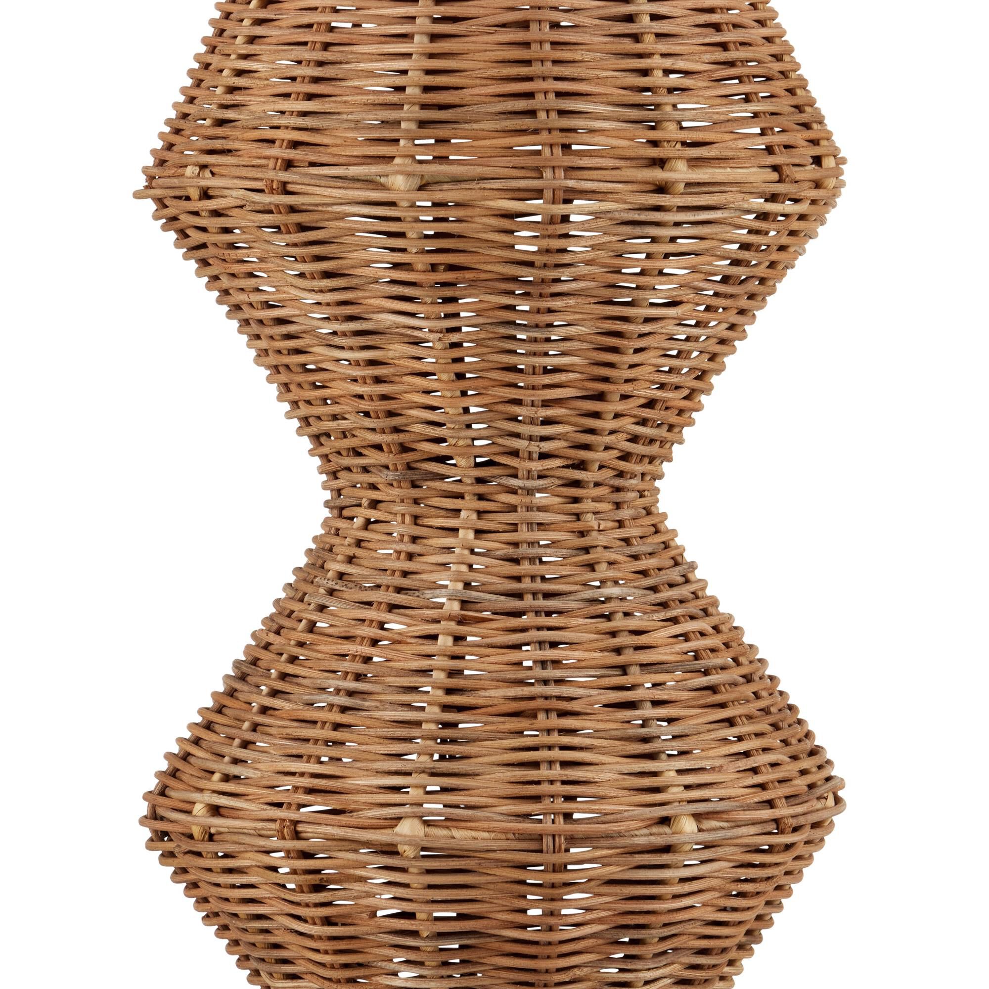Shown in Natural finish and Natural Rattan shade