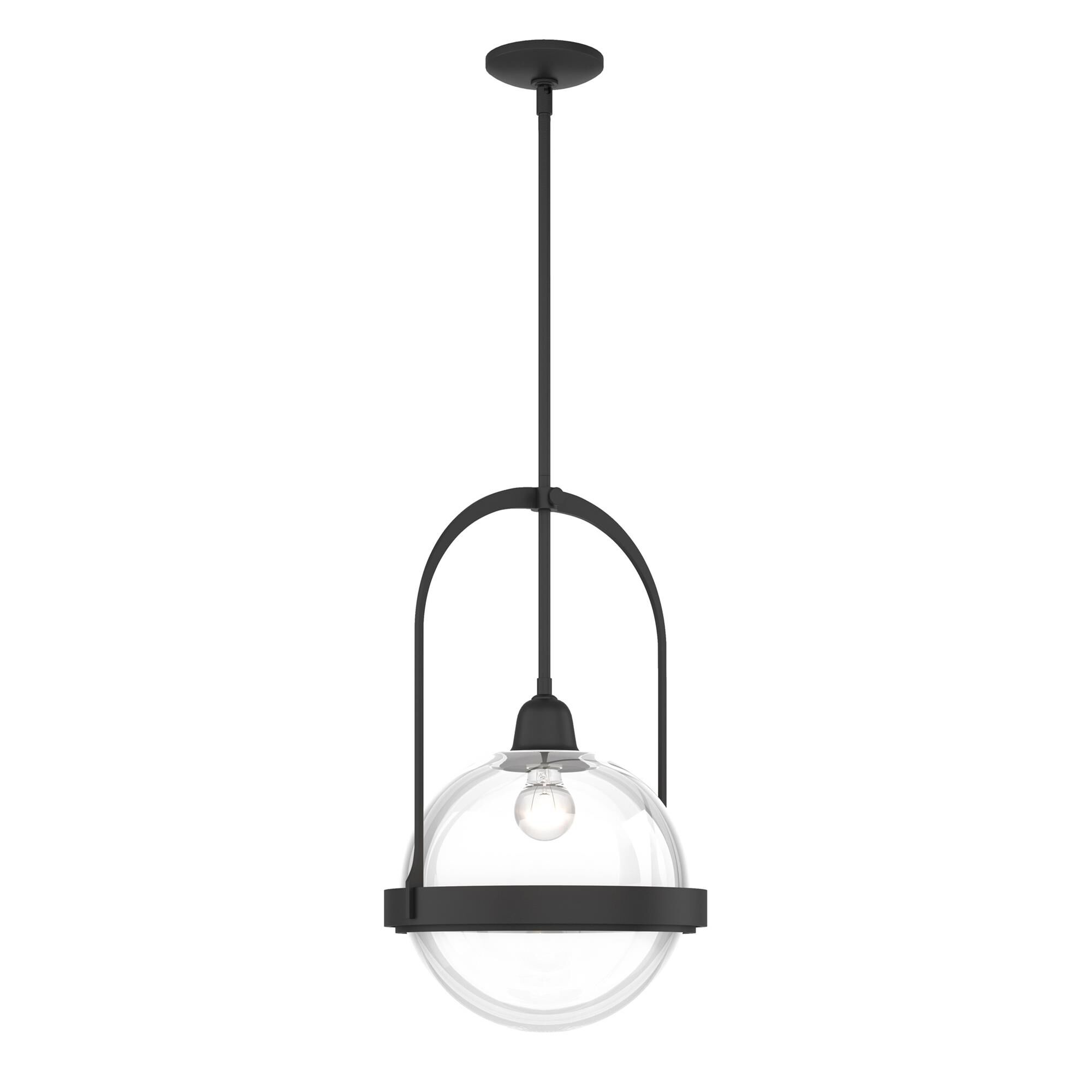 Shown in Black finish and Clear glass
