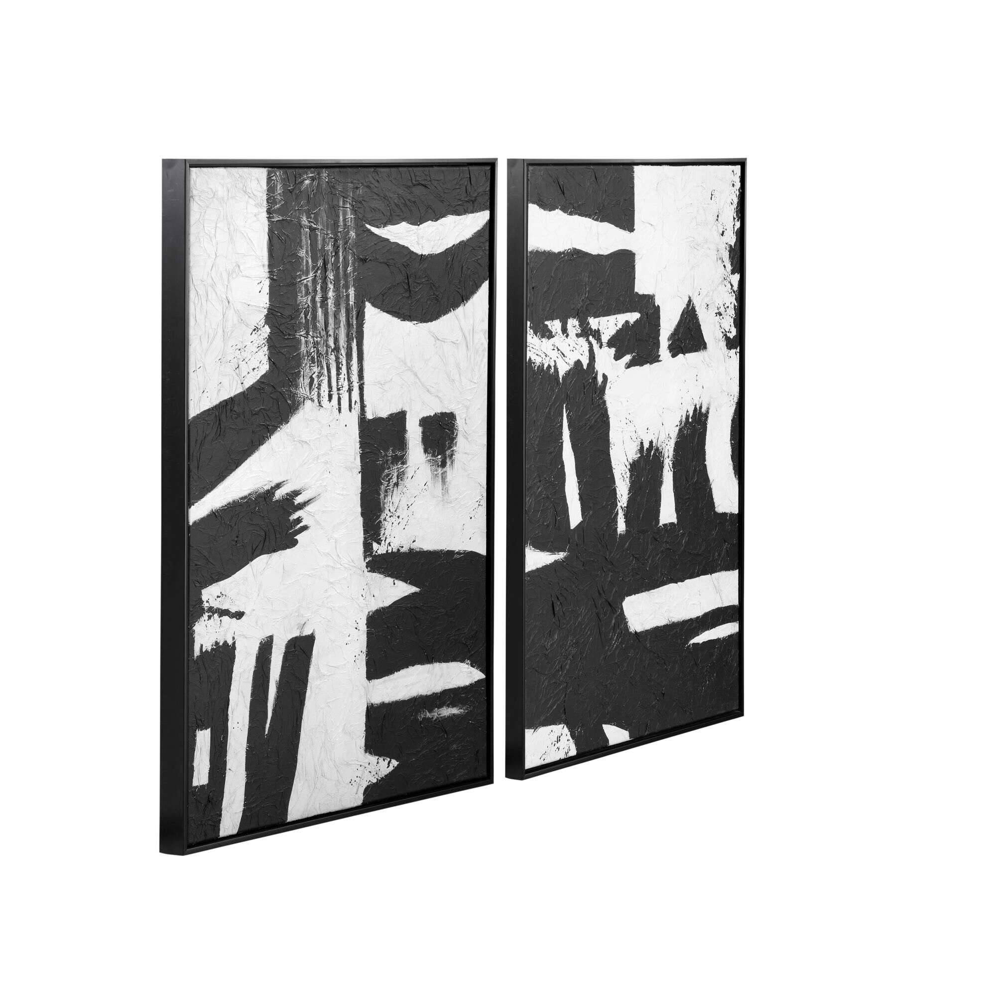 Black and White 41 Inch Painting By Bassett Mirror Company