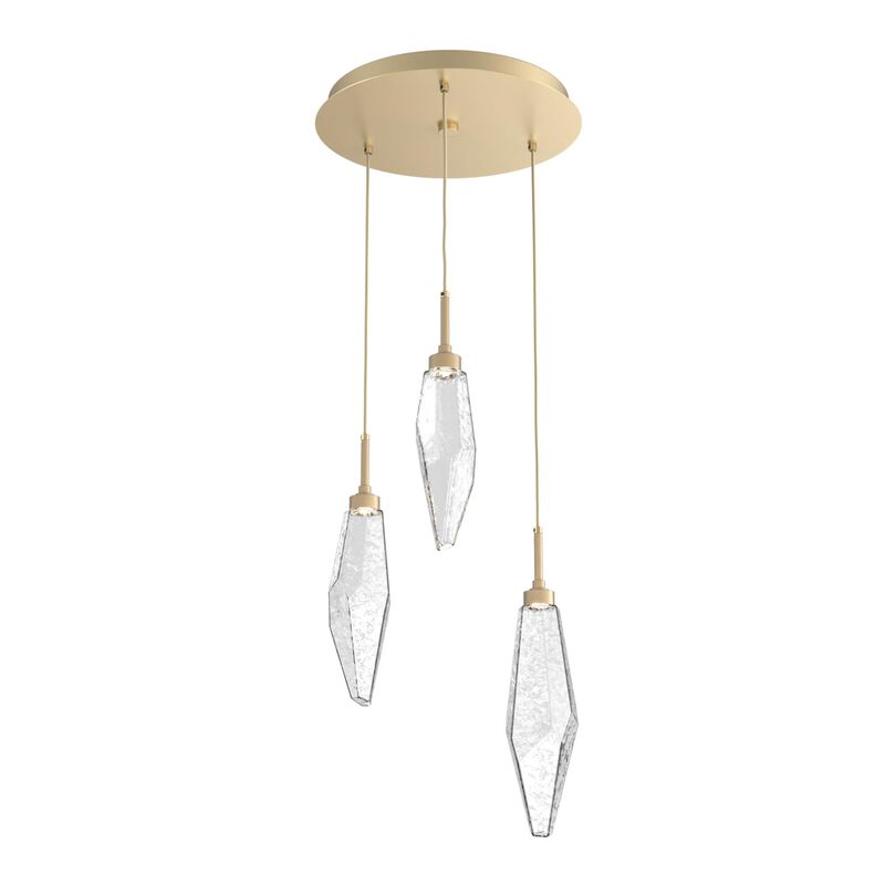 Rock Crystal 17 Inch 3 Light Multi Light Pendant by Hammerton Studio