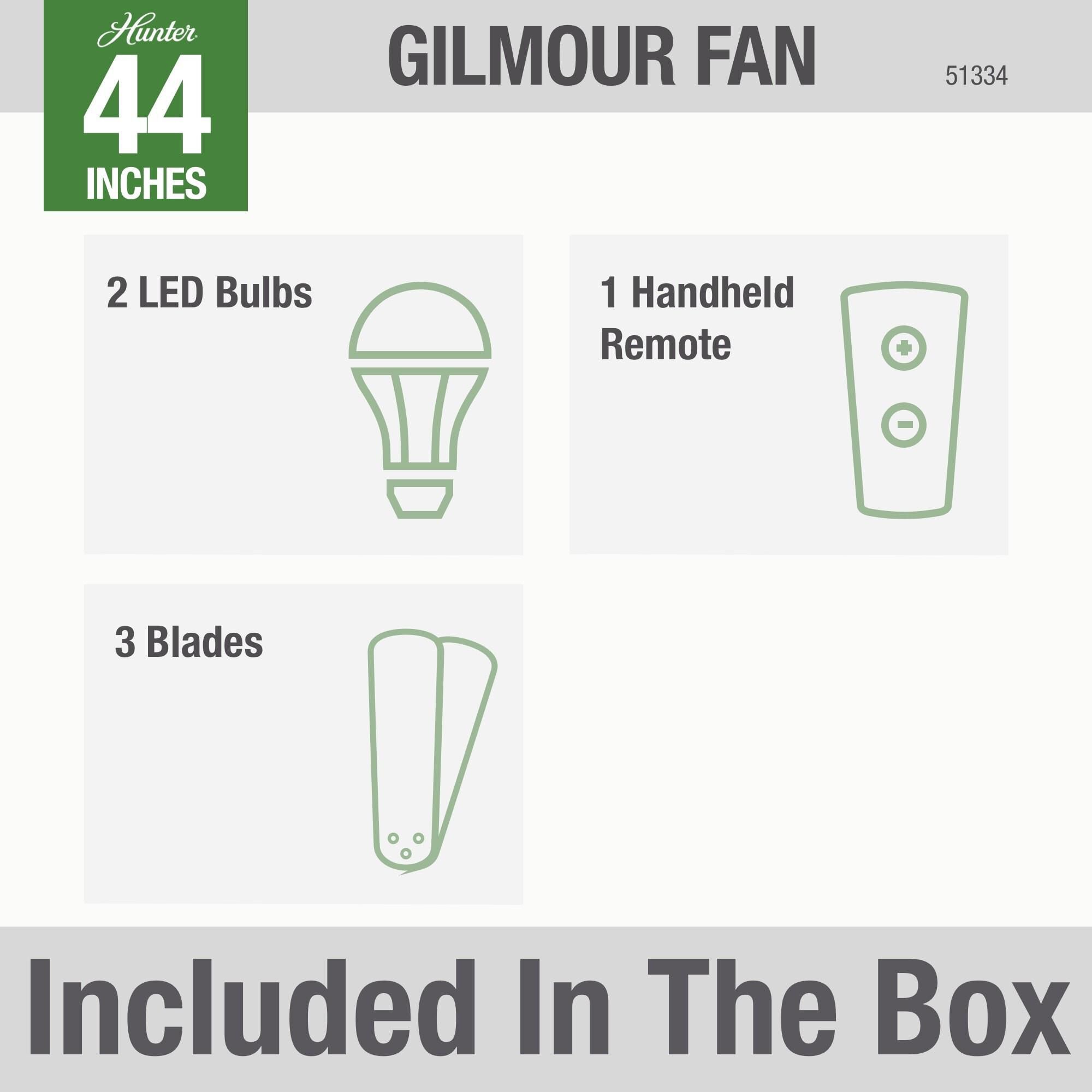 Gilmour Flush Mount Fan by Hunter Fan