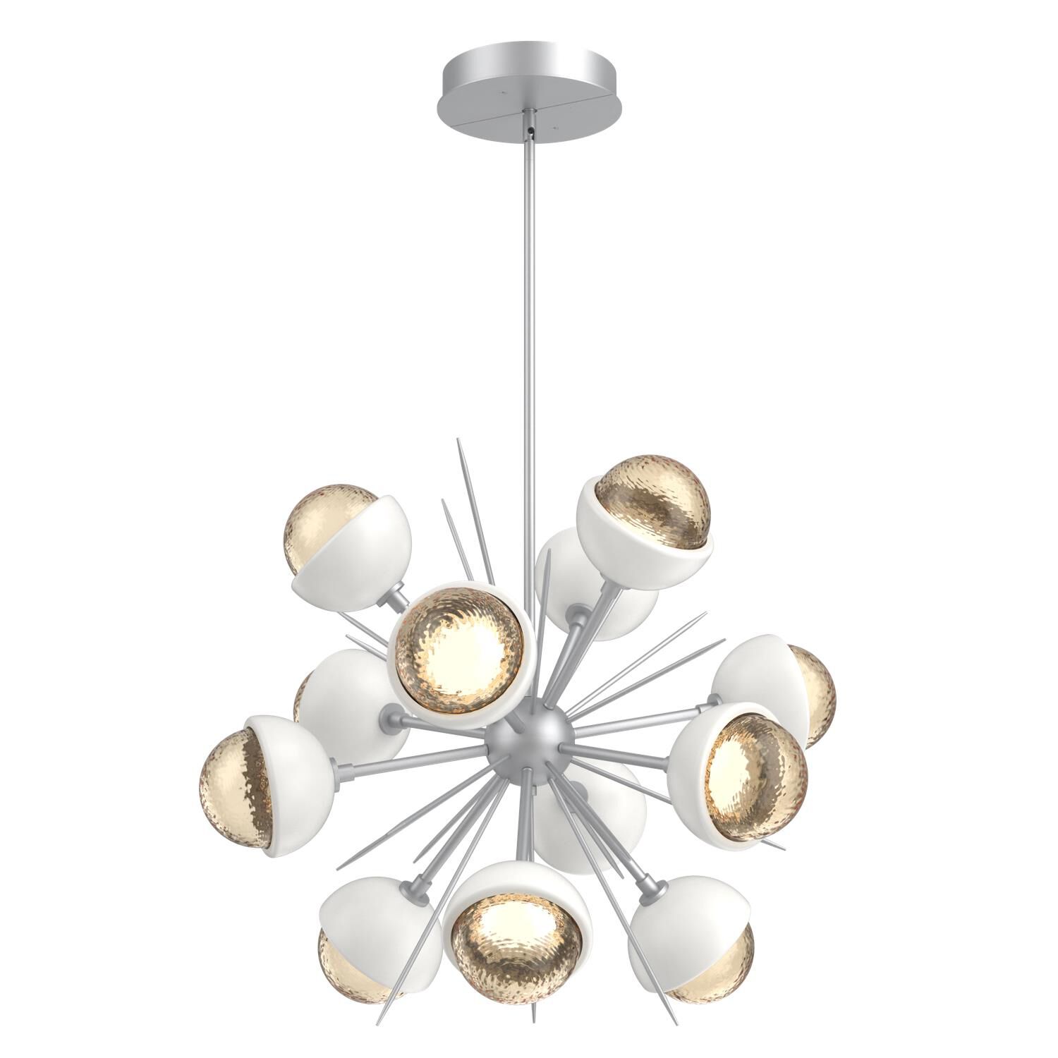 Shown in Classic Silver finish and Amber glass and Salt White accent