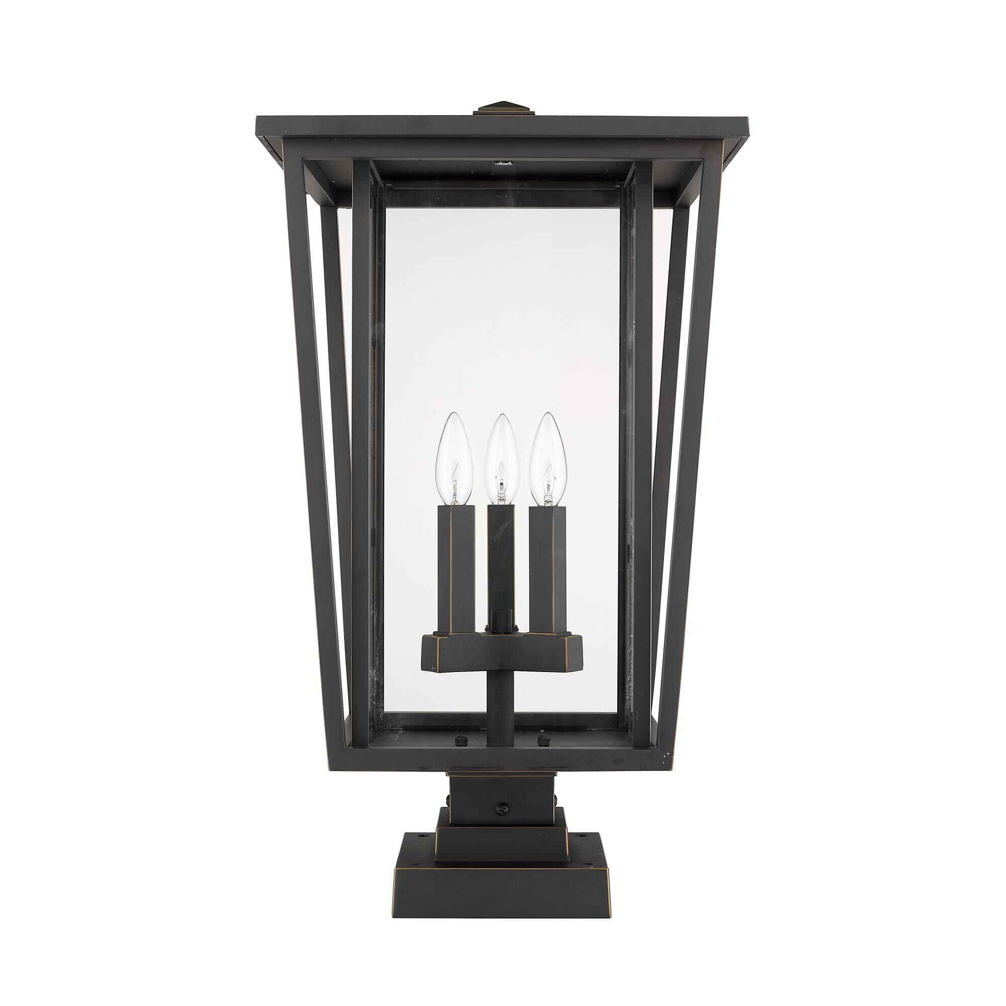 Shown in Oil Rubbed Bronze finish and Glass shade