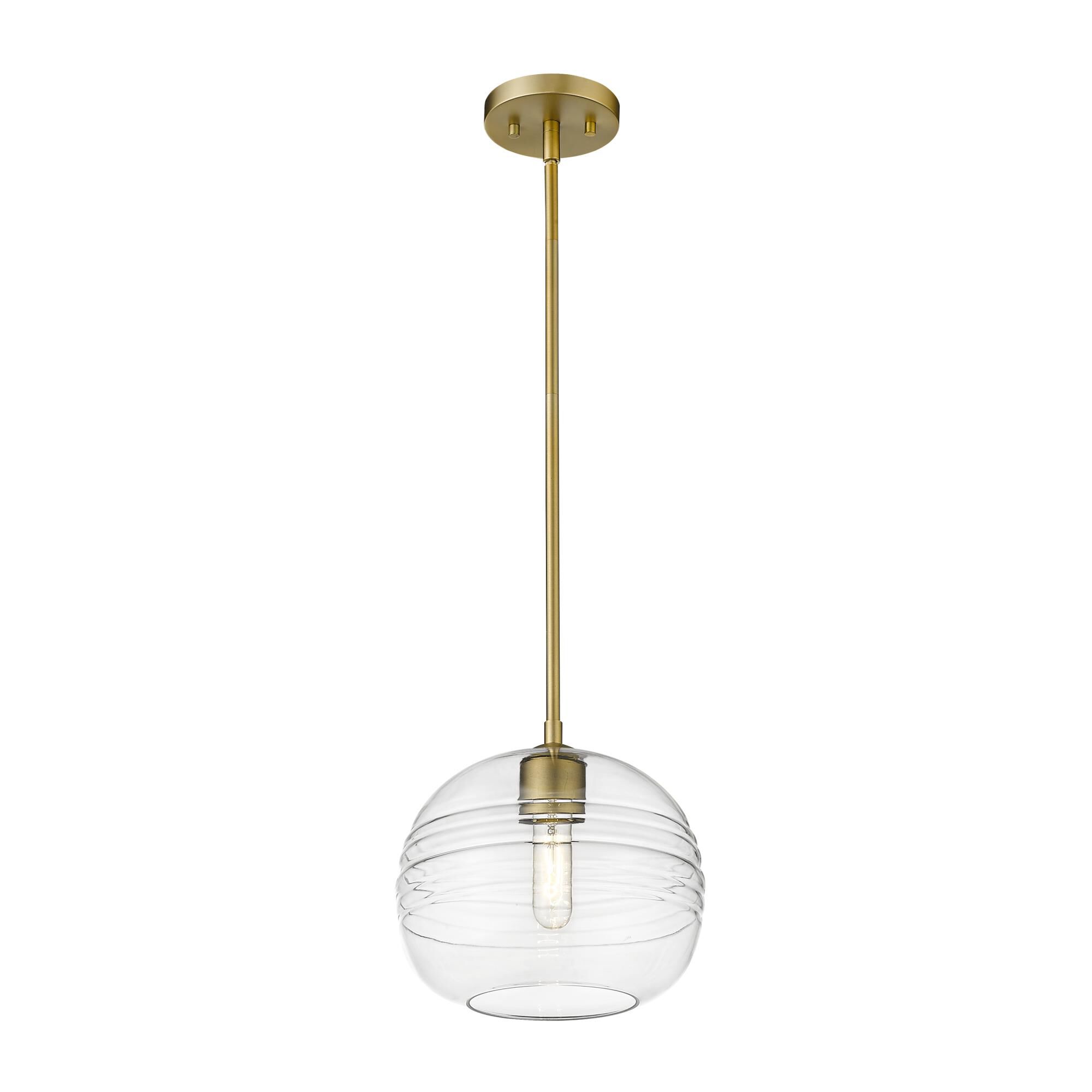 Shown in Olde Brass finish and Glass shade