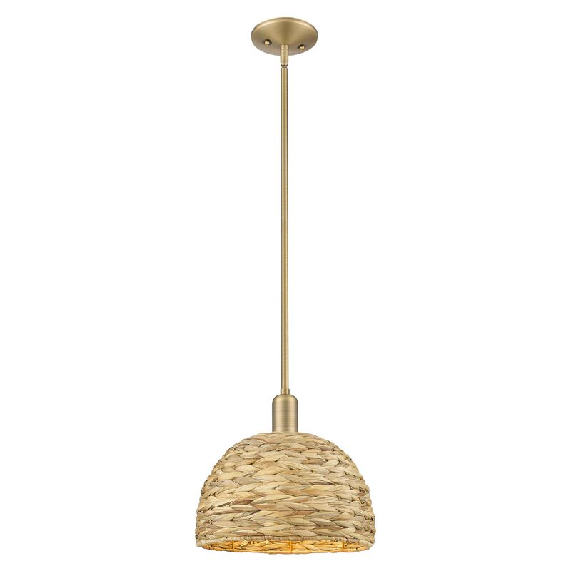 Bruno Marashlian Woven Rattan 12 Inch Mini Pendant by Innovations Lighting