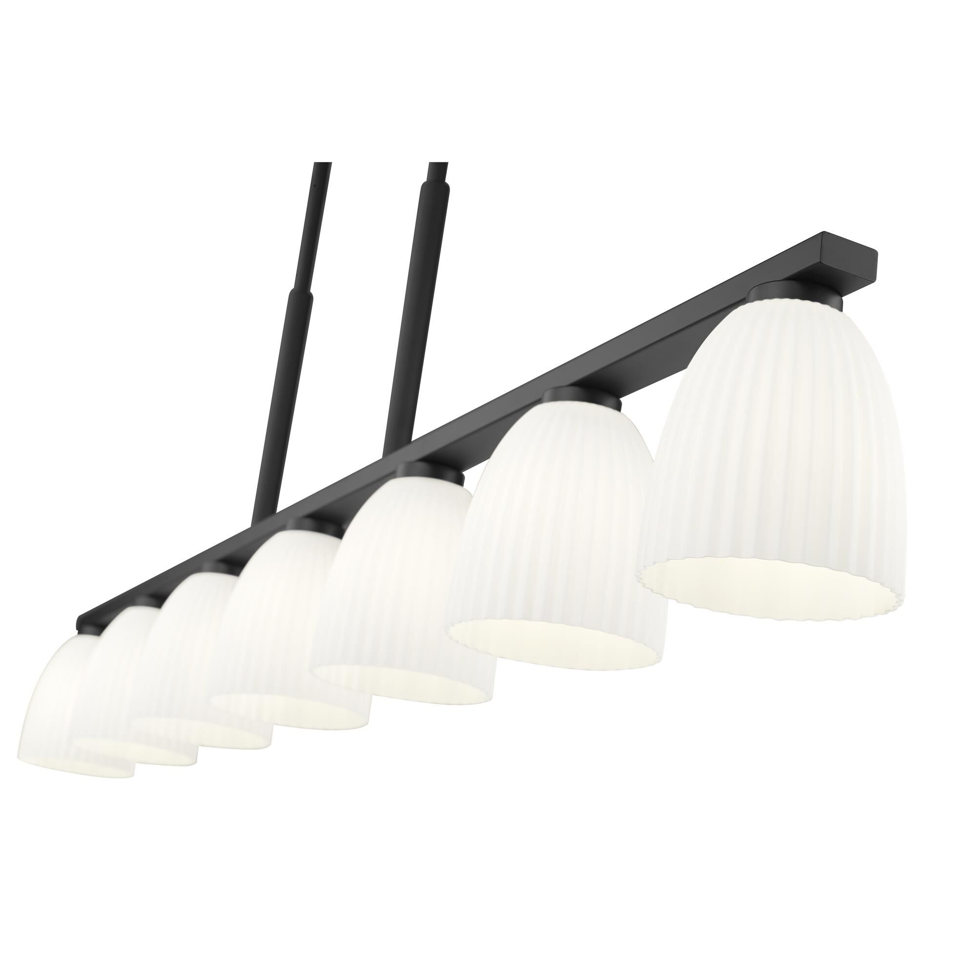 Shown in Matte Black finish and Matte Opal glass and Matte Opal shade