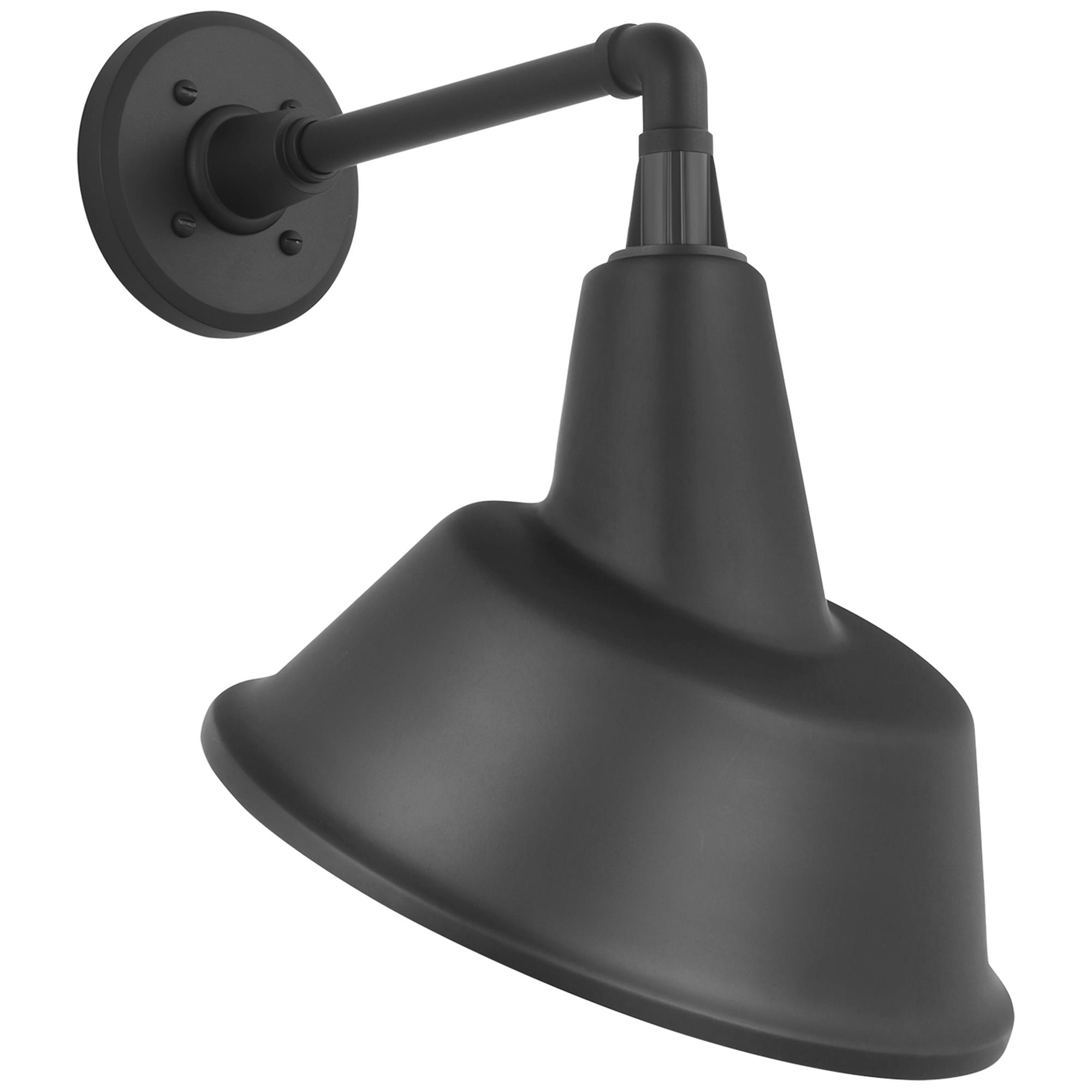 Shown in Matte Black finish and Matte Black Bowers shade