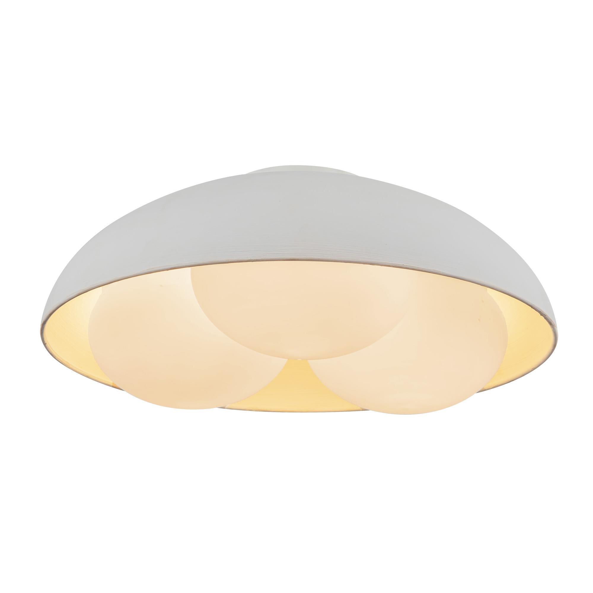 Shown in Antique White finish and Opal glass