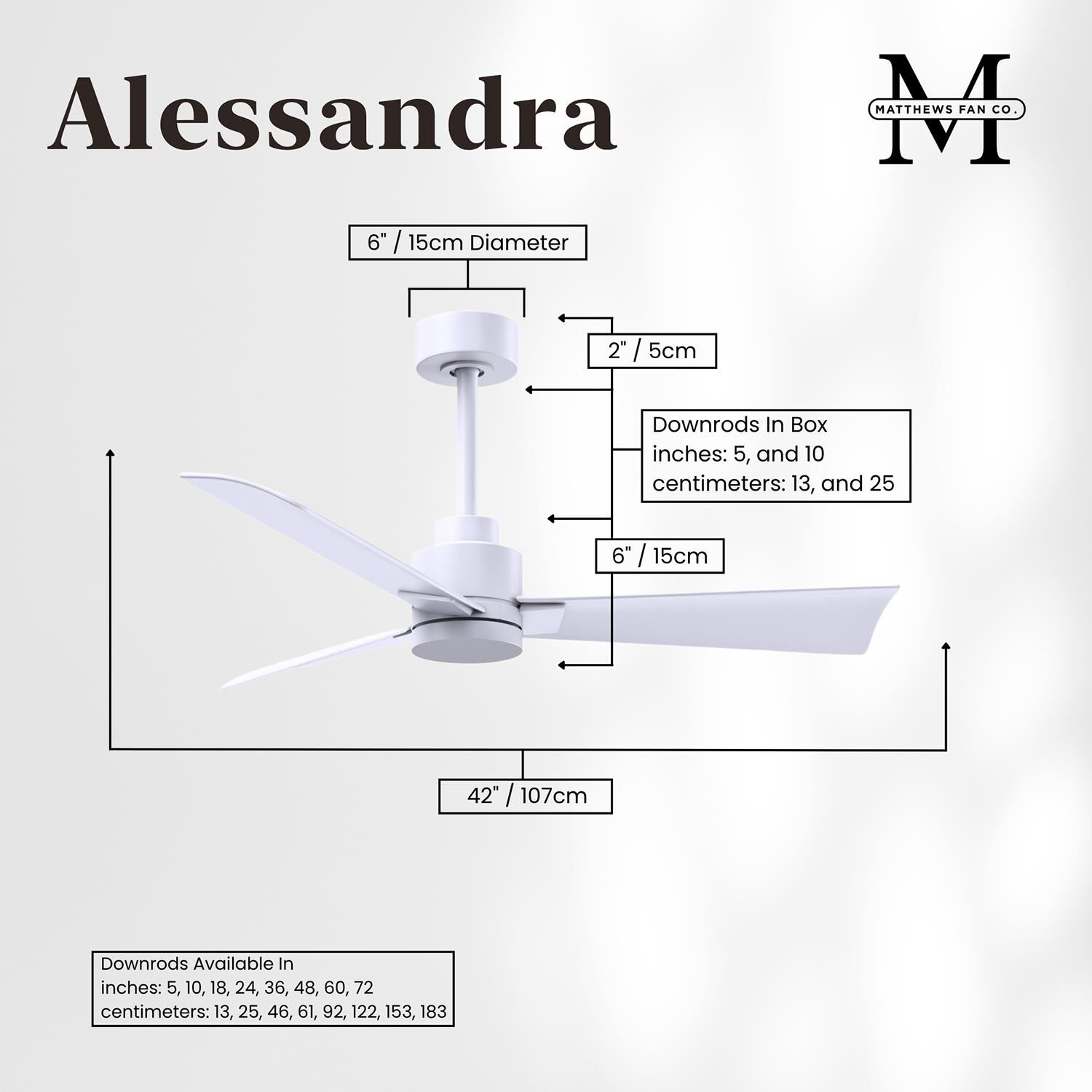 Alessandra 42 Inch Ceiling Fan by Matthews Fan Company