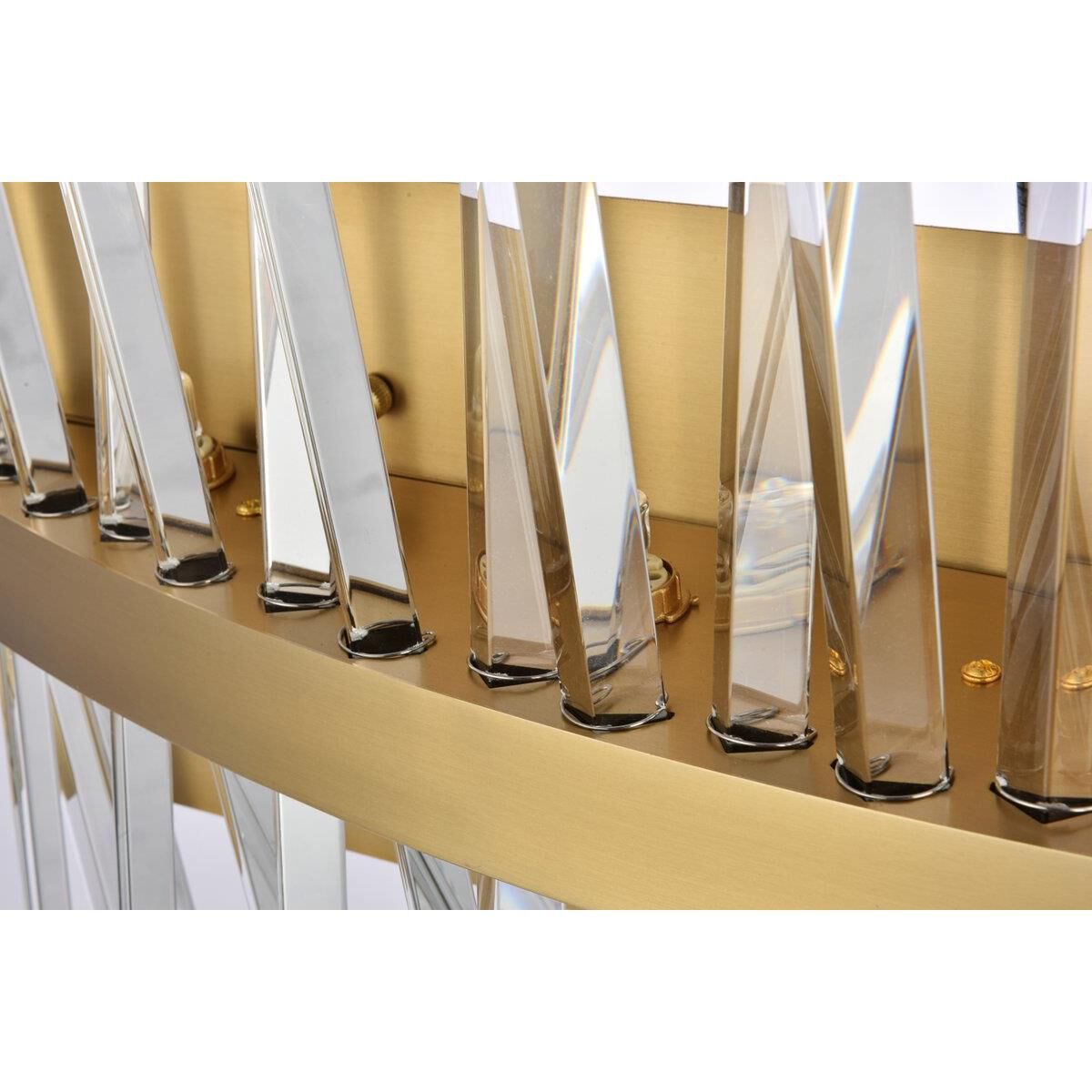 Shown in Satin Gold finish and Royal Cut crystal